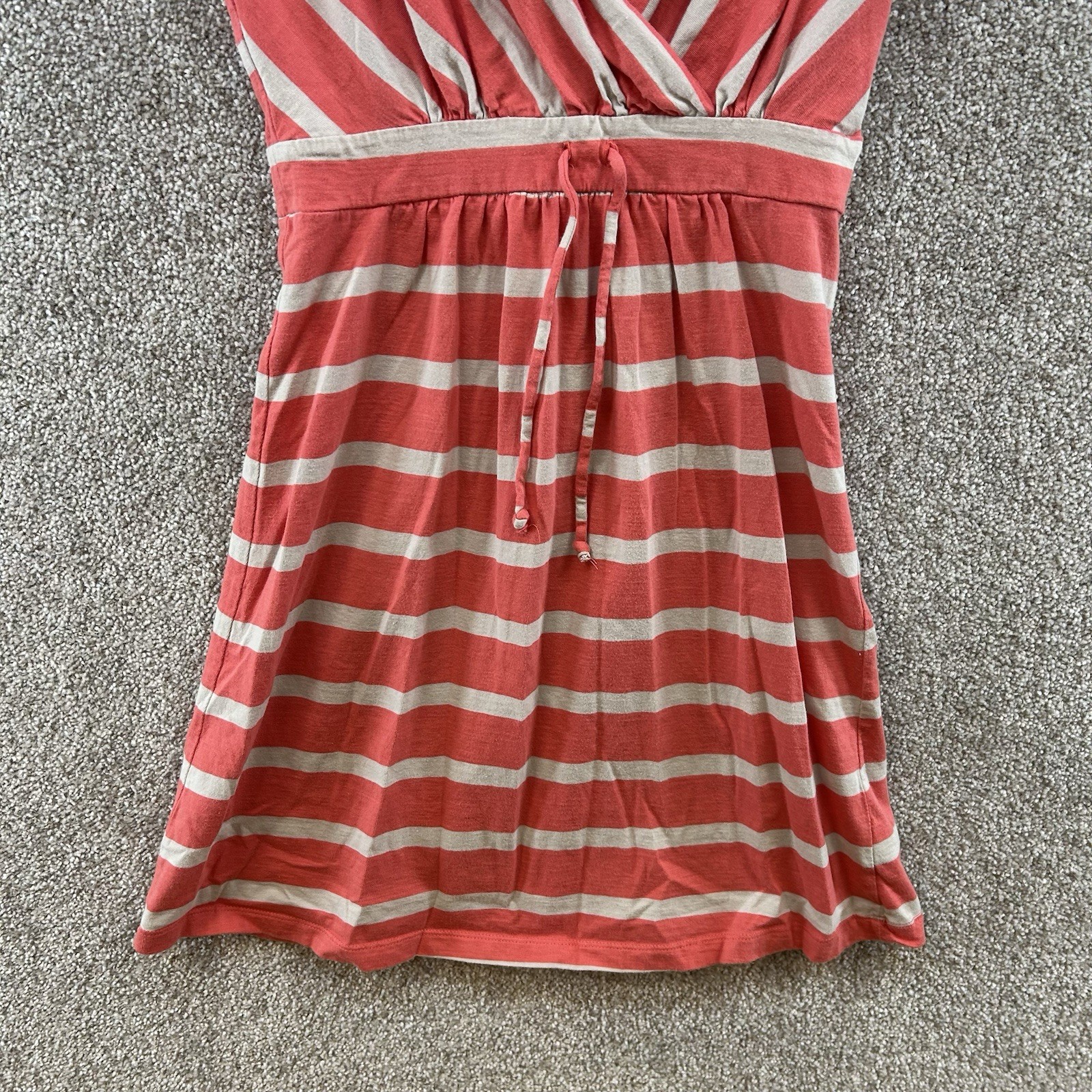 Old Navy Women’s Dress Size Small Pink White Striped V-Neck Pullover