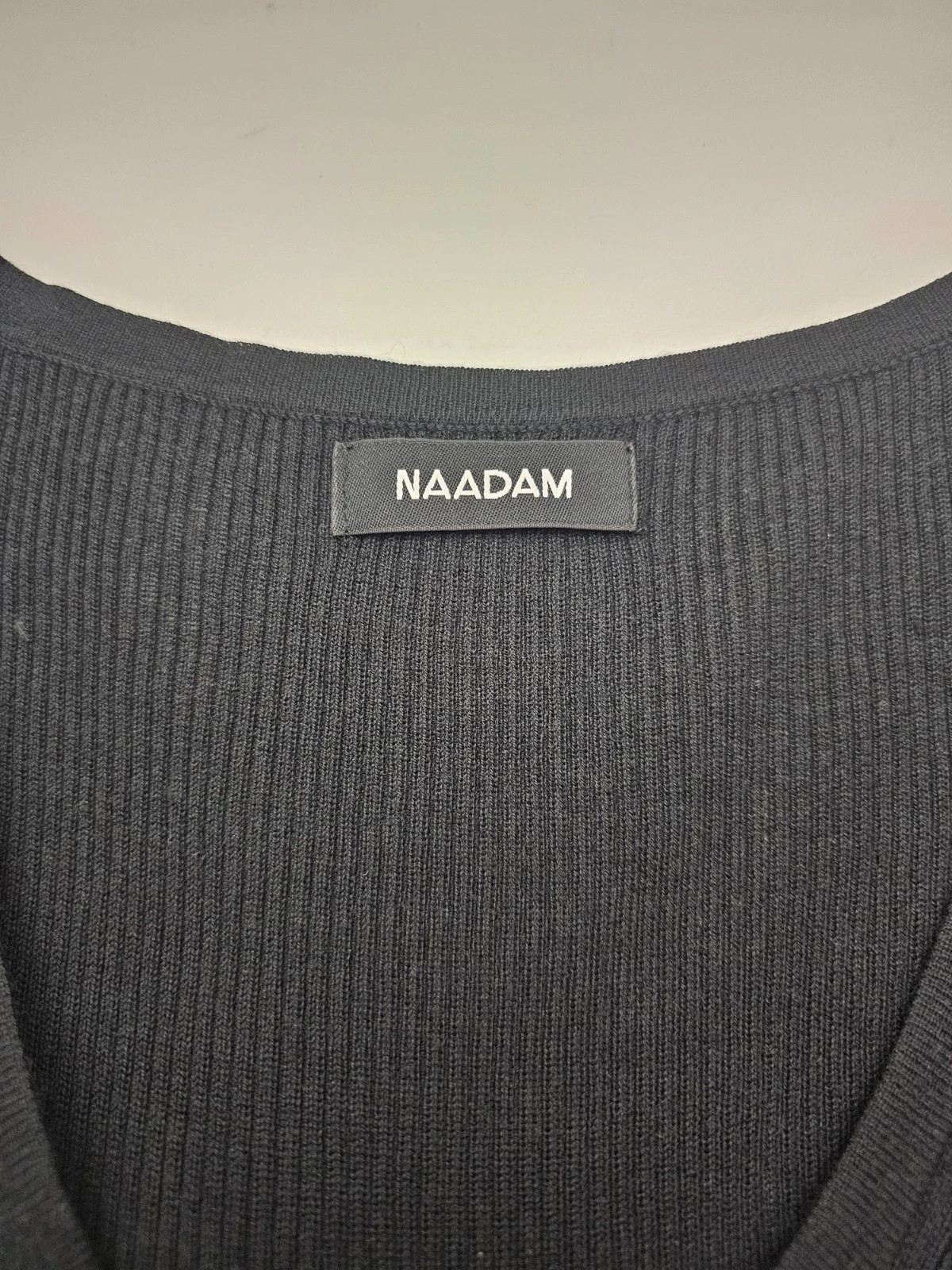 NAADAM Silk Cashmere Blend Knit Midi Dress Black Sleeveless Side Slit Women’s M