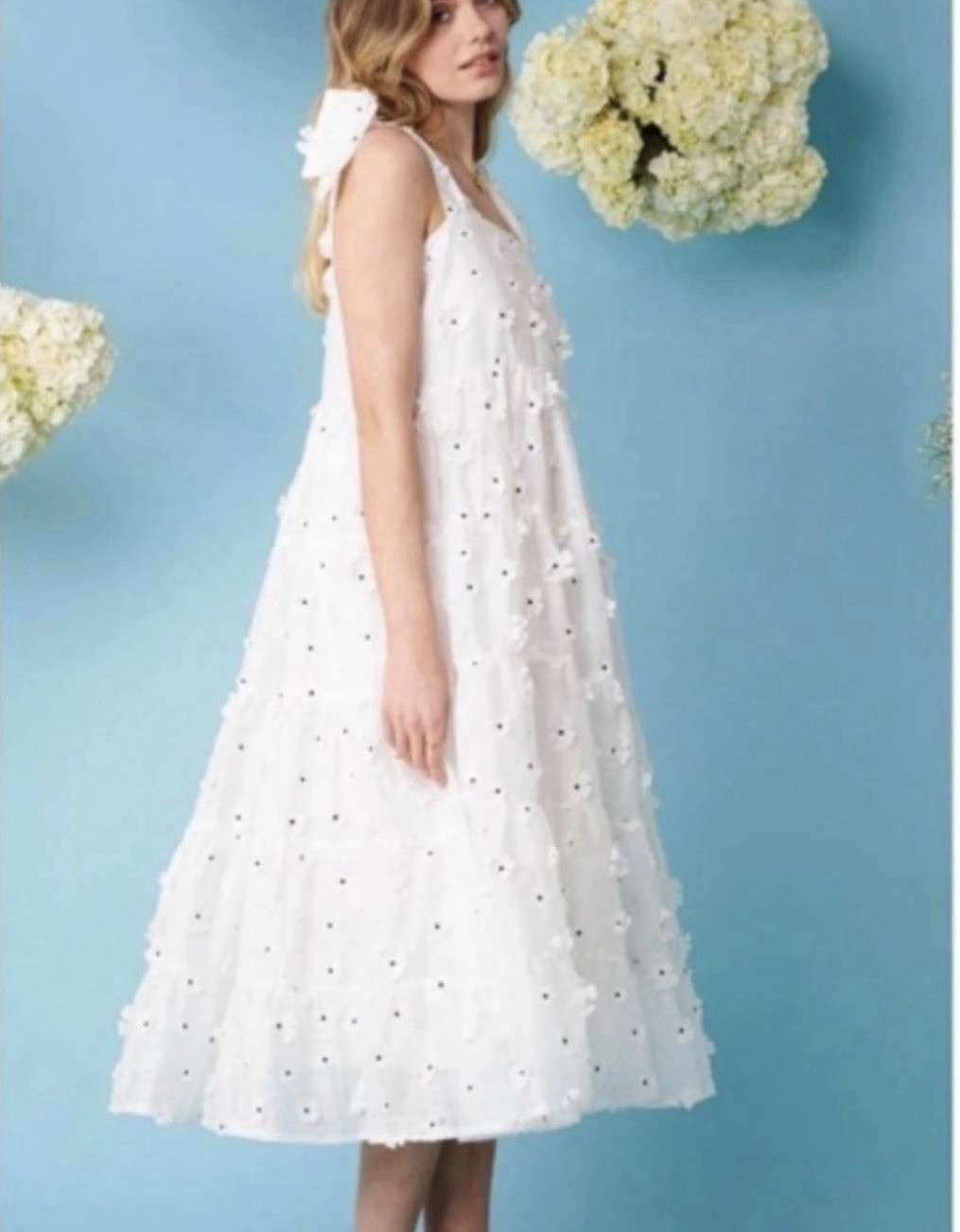Sister Jane White Midi A-Line Dress Size M