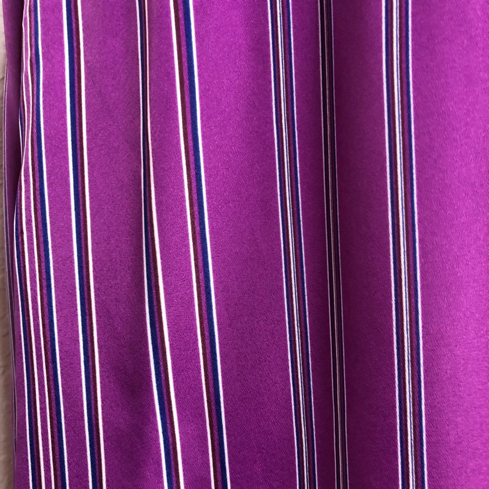 A/X Armani Exchange purple navy white striped silky slip dress size 6 NWT