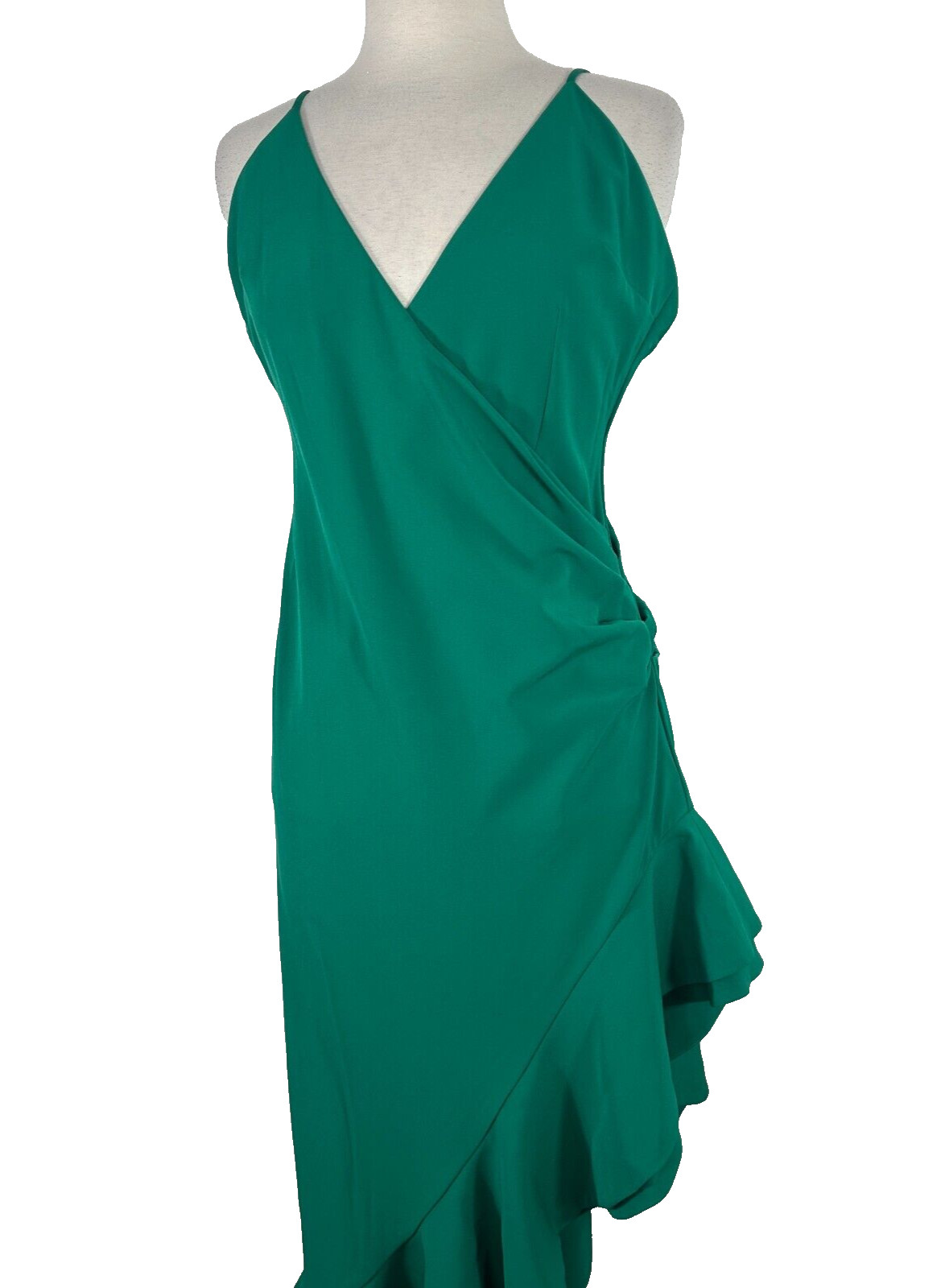 NWT Lovers+Friends Evergreen Gown Ruffled Asymmetric Hi Low Backless Dress Sz M