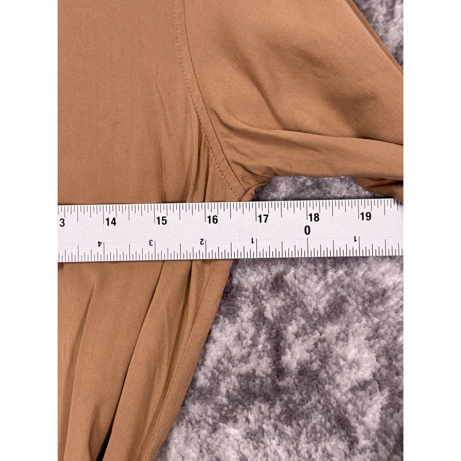 New Uniqlo Dress Small Womens Brown Twill Band Collar Tie Waist Midi Shirt
