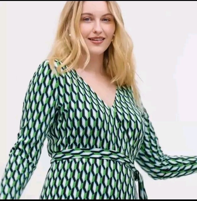 Diane Von Furstenberg‎ Long Sleeve Wrap Midi Dress XXS