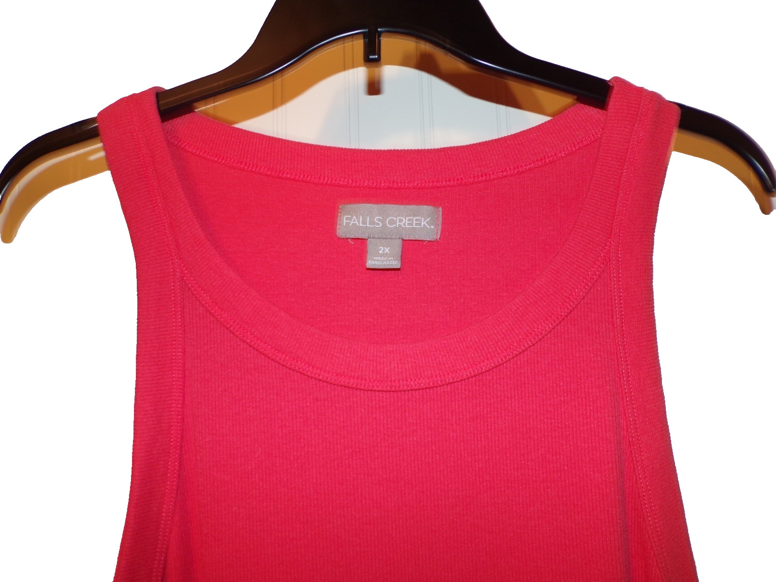 Falls Creek coral orange Rib Knit stretch Tank Dress Women’s 2X CR