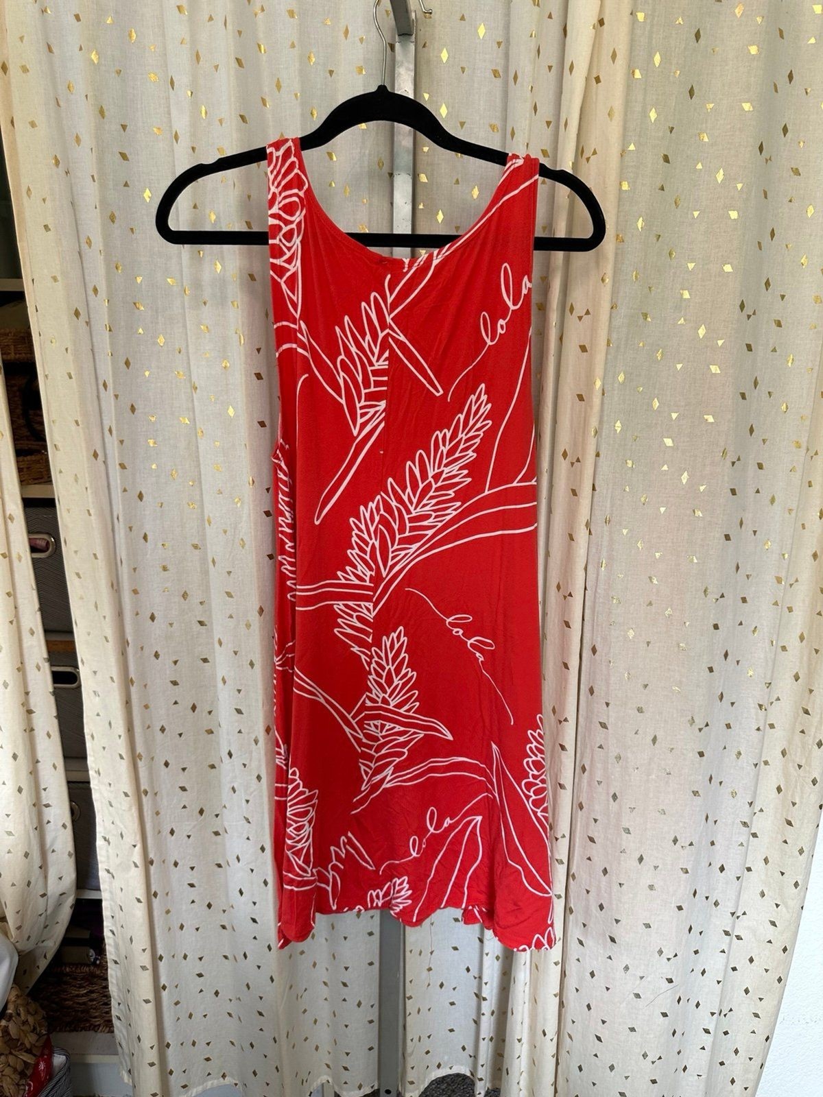Simply Sisters Lola Hawaiian Tropical Flowers Ginger Mini A-Line Swing Dress M