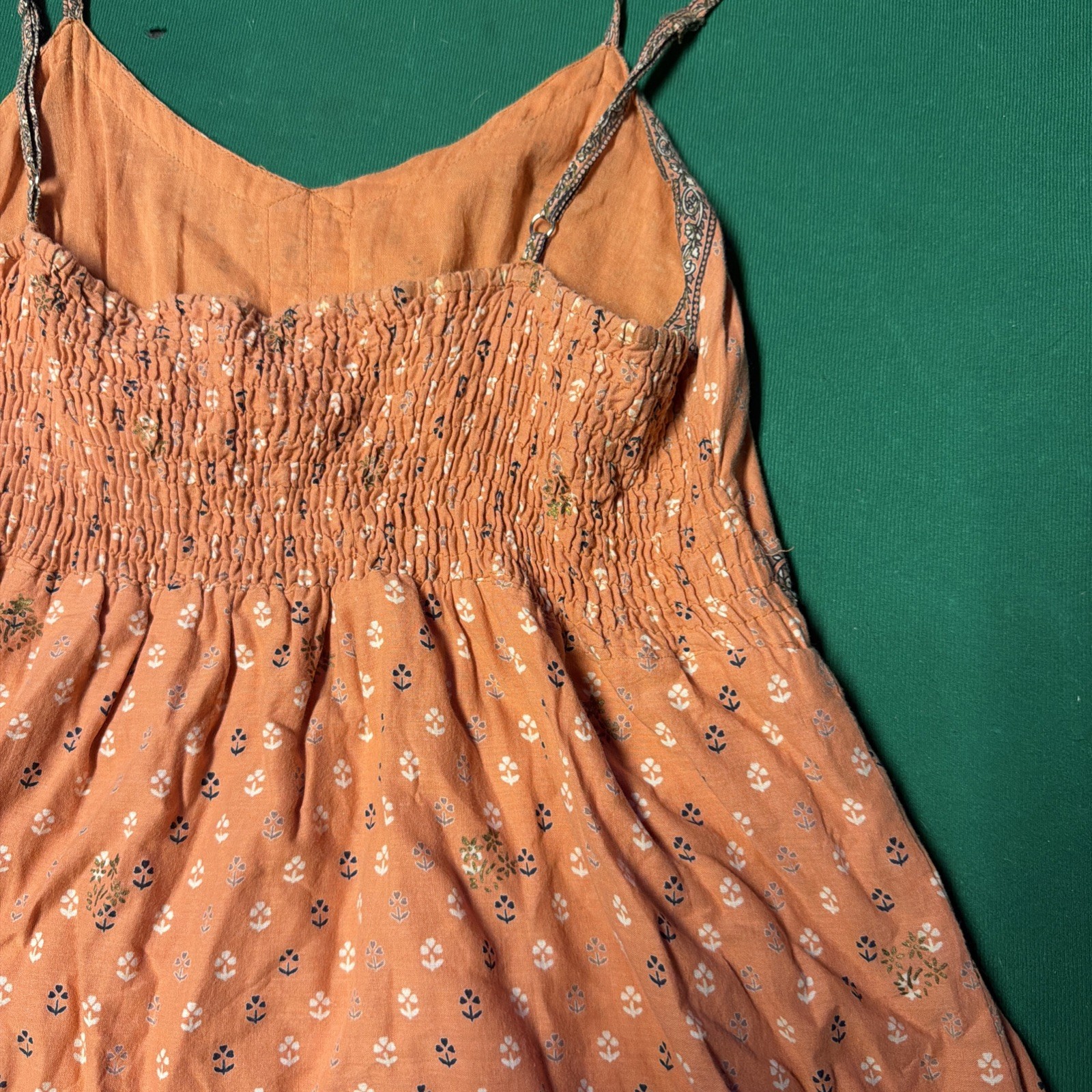 Peppermint Bay Boho Paisley Sundress Women’s Large 100% Cotton Sleeveless A02
