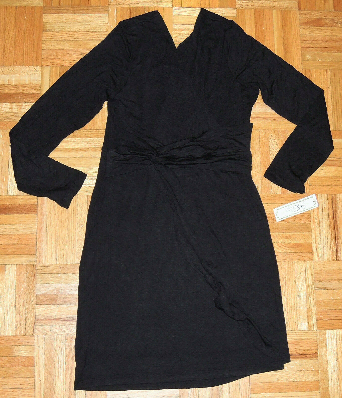 Dress Wrap S.H.E Soul Harmony Energy Womens Long Sleeves Black Designer New Tags