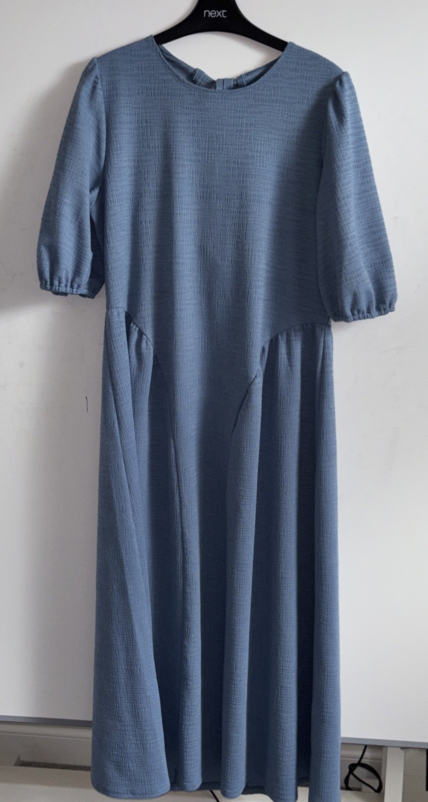 JD Williams Grey/Blue Dress With Back Tie Neck Size 14