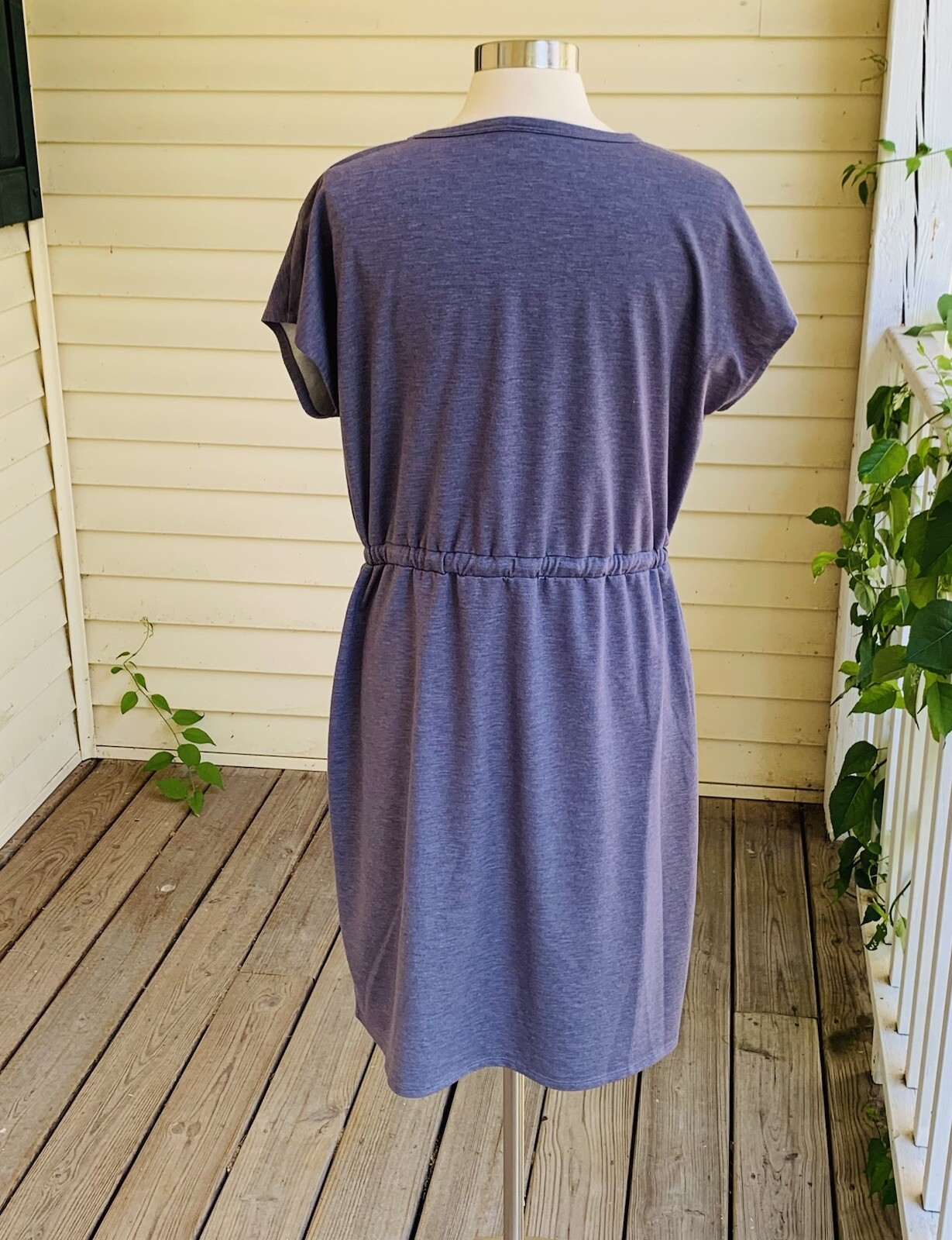 32° Degrees Dress L Cool Soft Lux Heather Ash Blue Pockets Athleisure Athletic
