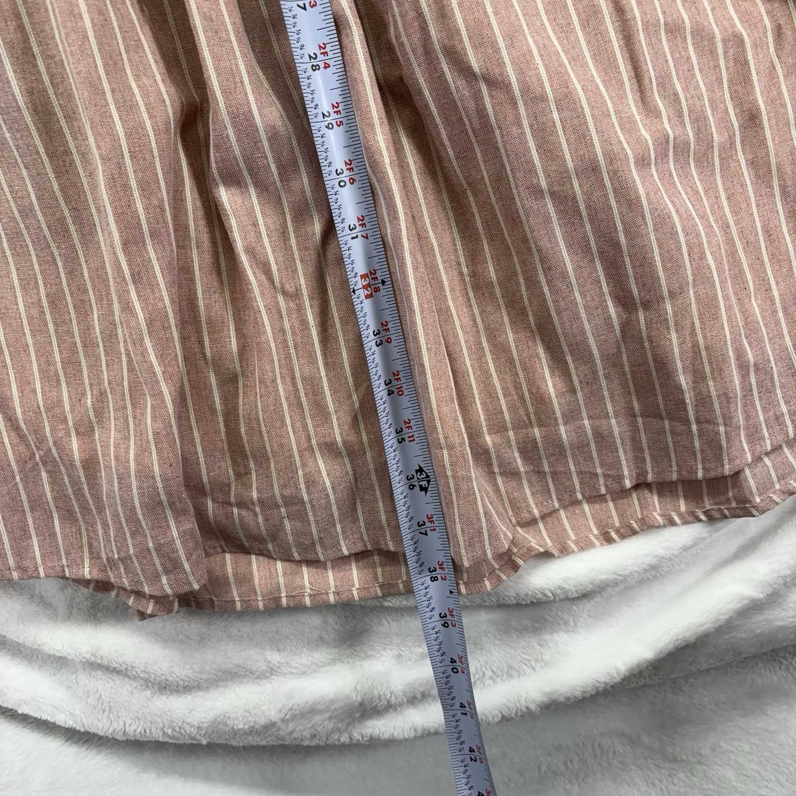Orange Creek Pink Boho Striped Swedish Dress Bell Sleeve Knee Length S Cotton
