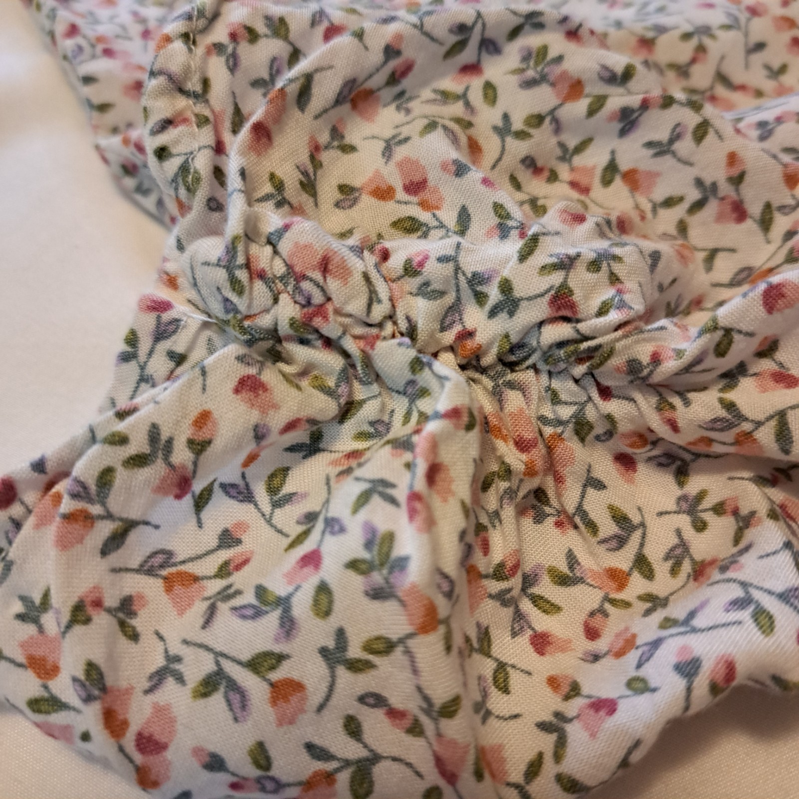 Mimi Chica Multicolor Floral Puff Sleeve Rayon Midi Sundress S Ruched Sleeve