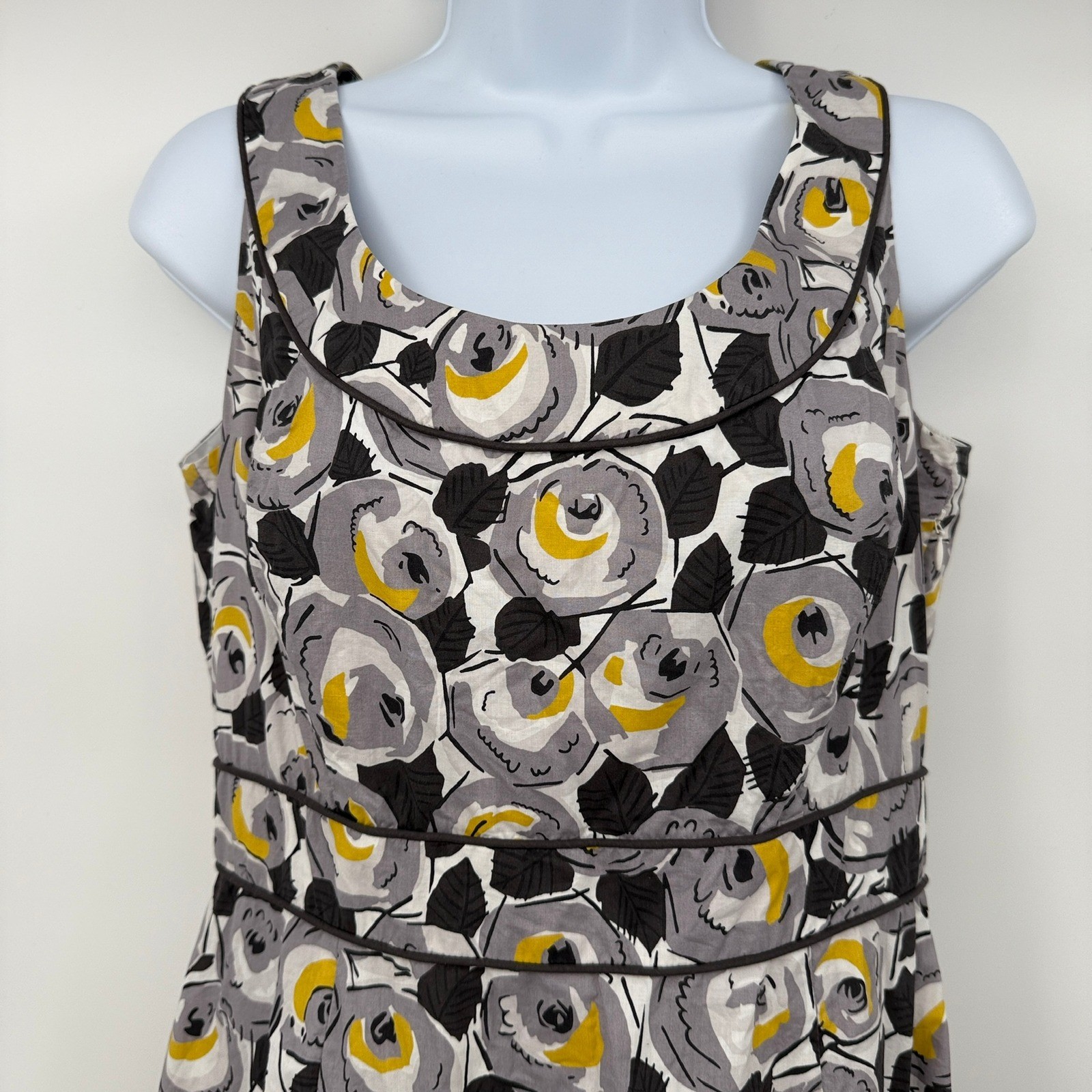 Vtg Boden Floral Print Dress Sleeveless Cotton Fairy Casual Party Sz 10 L Y2K