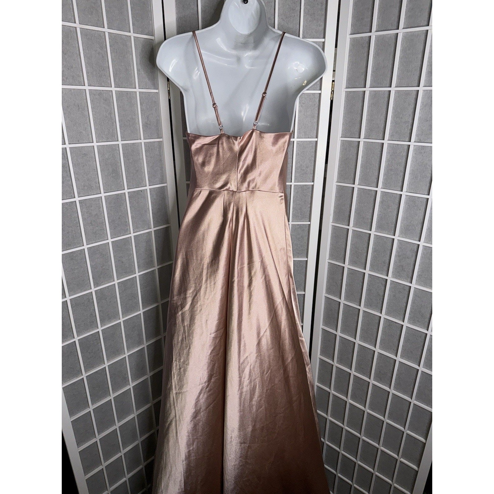 Women’s Large Rose Gold Maxi Dress Bridesmaid Event Formal 4-6