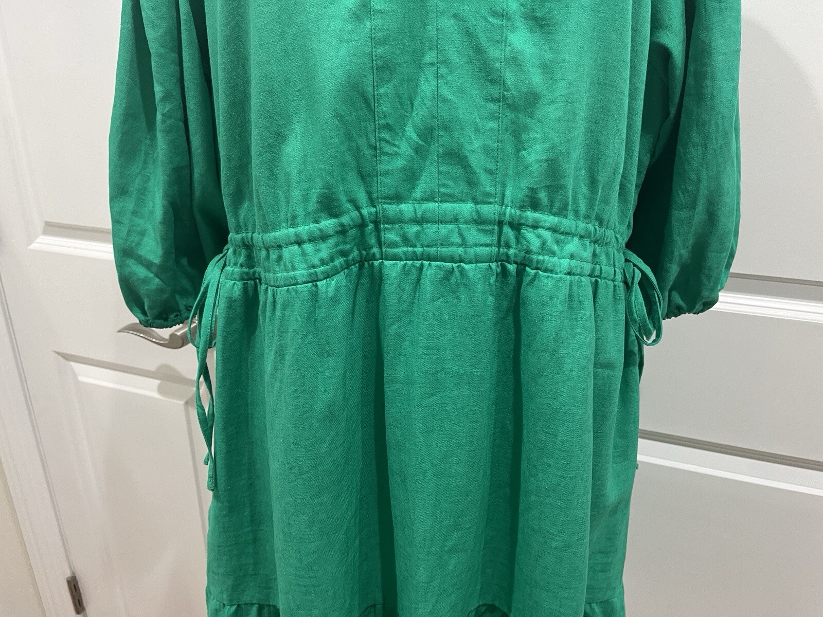 New! Nanette Lapore Linen Blend Dress 3/4 Sleeve Green Size 16 NWT