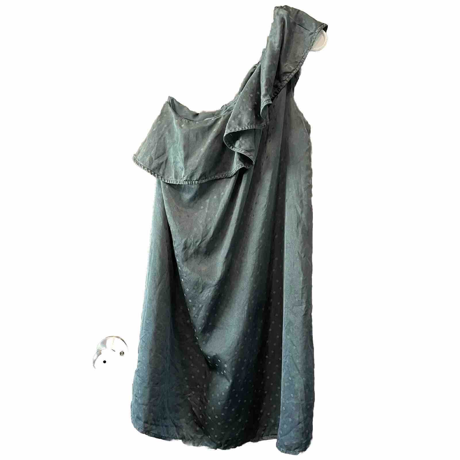 Madewell Silk Dance Floor One Shoulder Shift Dress Size 0