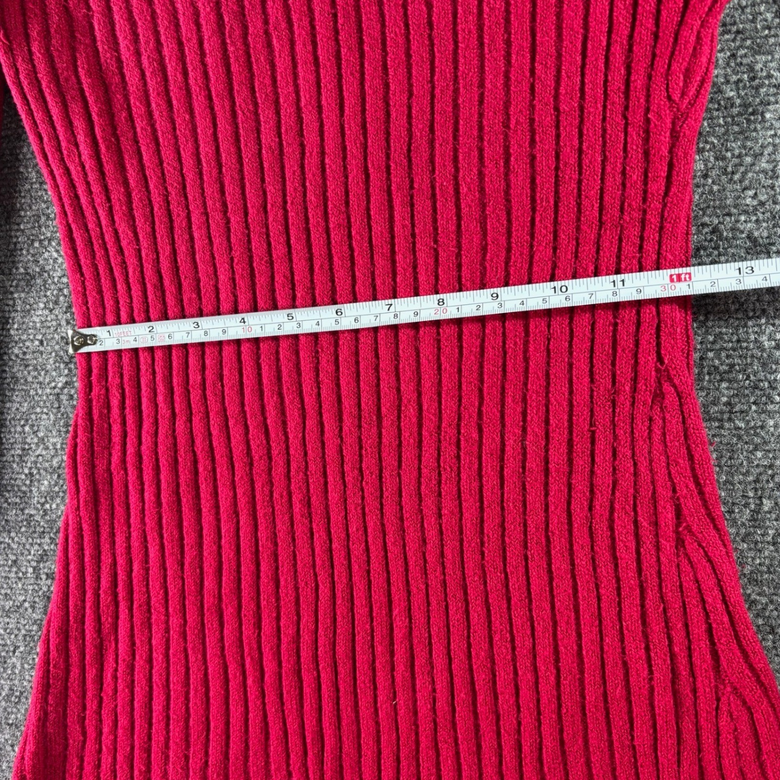 Hollister Sweater Dress Womens Medium Pink Red Ribbed Long Sleeve Mini Slim Fit