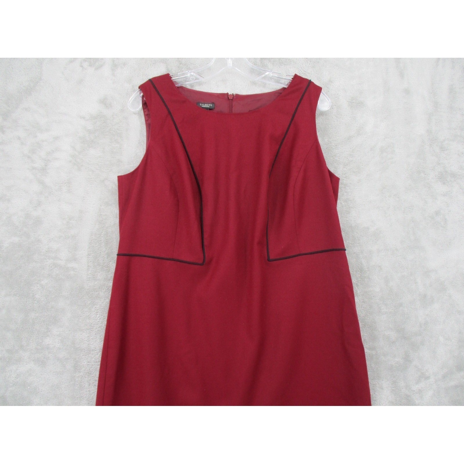 Talbots Dress 12W Petite Wool Sheath Career All Season Lightweight Lined Maroon