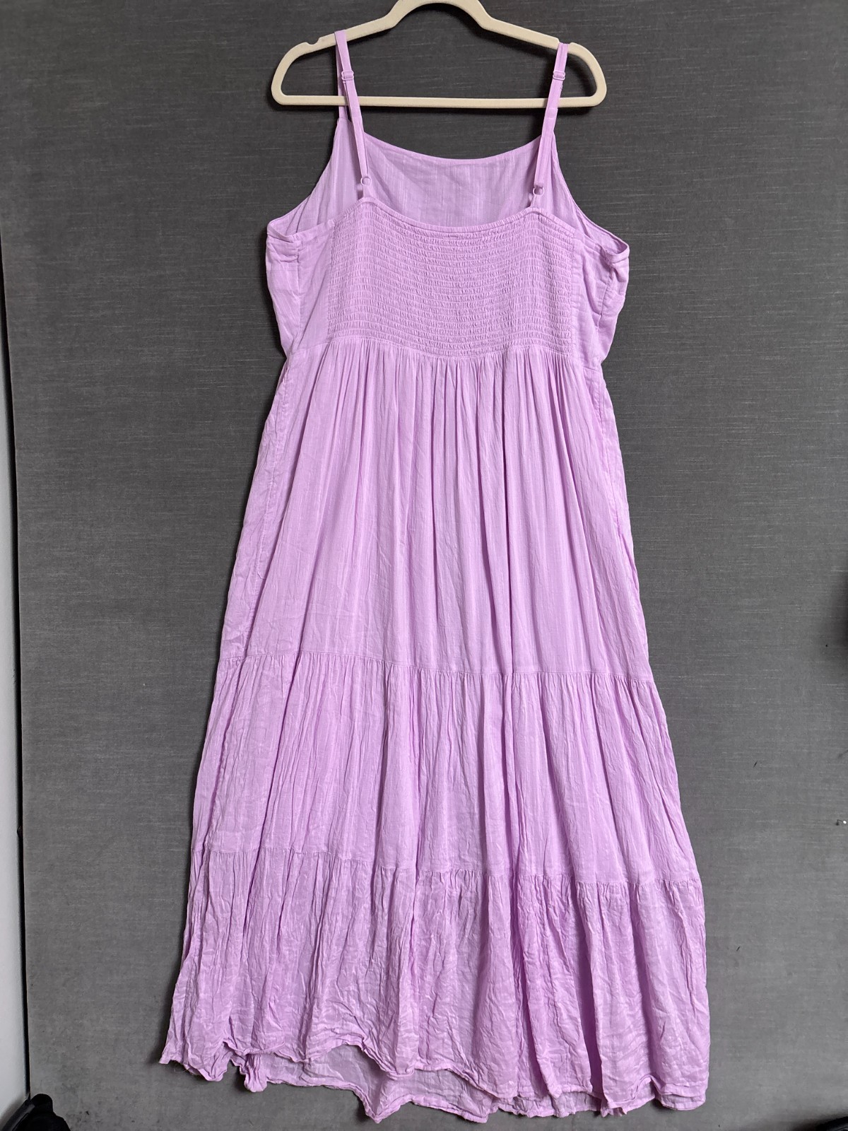 Old Navy Dress XL TALL Purple Maxi Tiered Sundress Summer Sleeveless Smocked