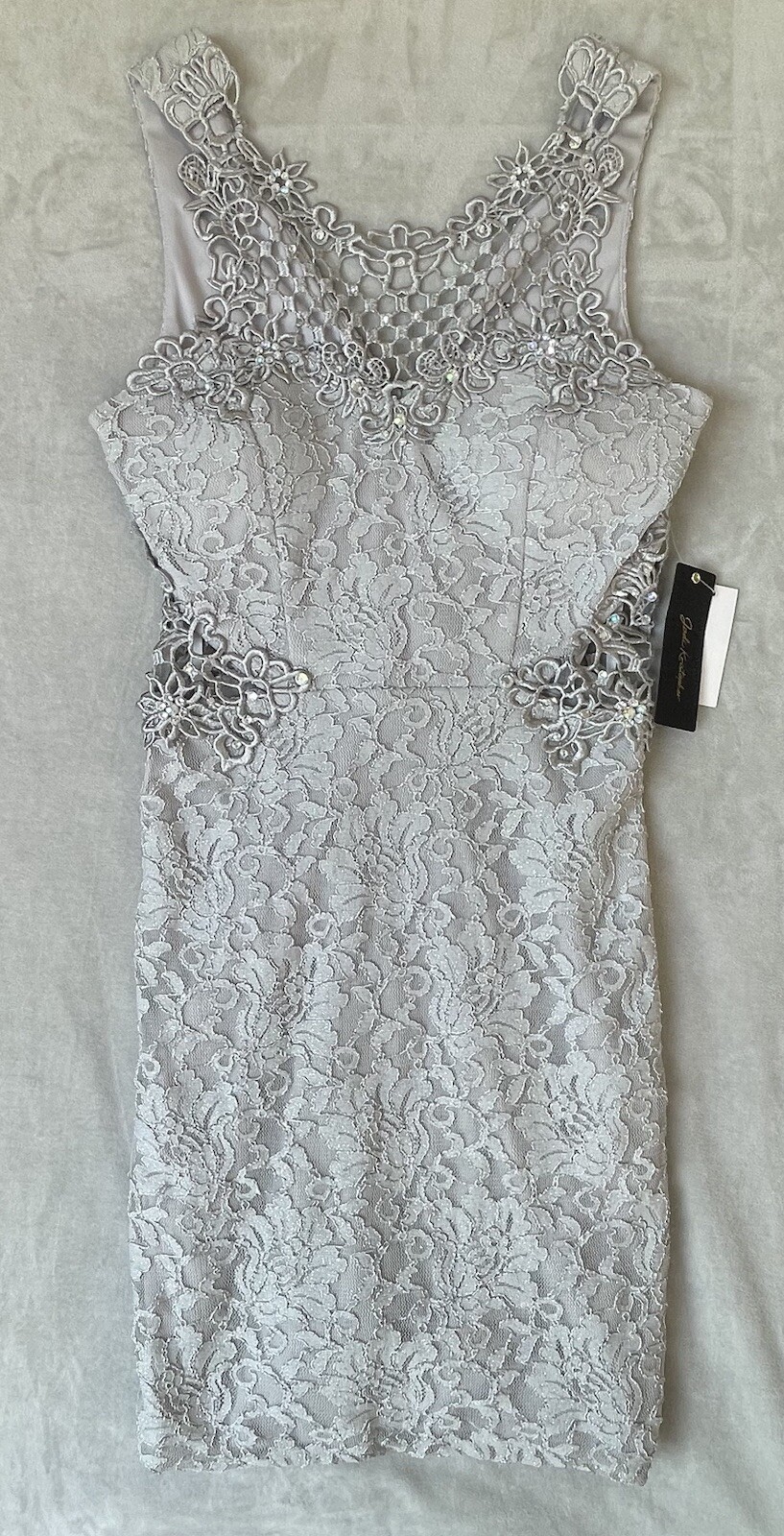Jodi Kristopher Dress Womens Size 5 Silver Sequins Fairycore Holiday Party Glam