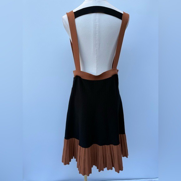 Anthropologie Open Back Color Block Pleated Knit Dress Size Large