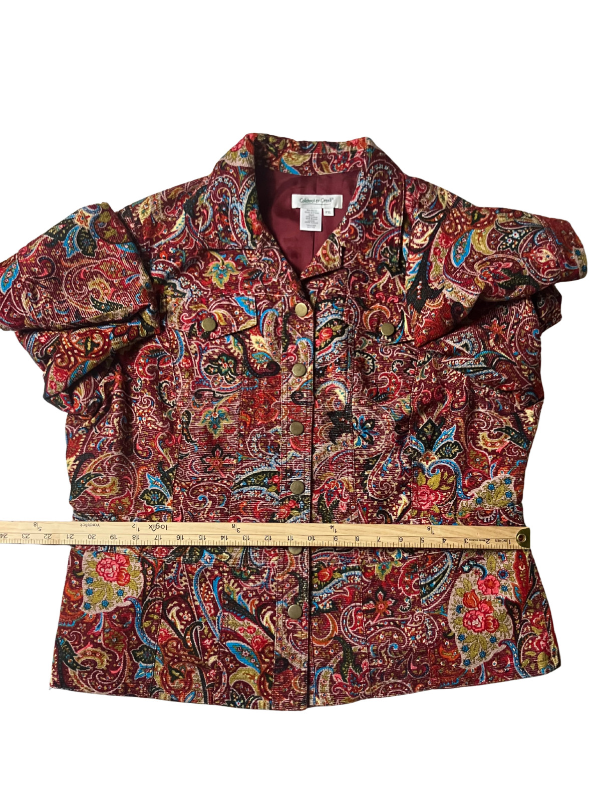 Coldwater Creek 2-Piece Paisley Jacket & Skirt Set PXL Boho Vintage Style USA
