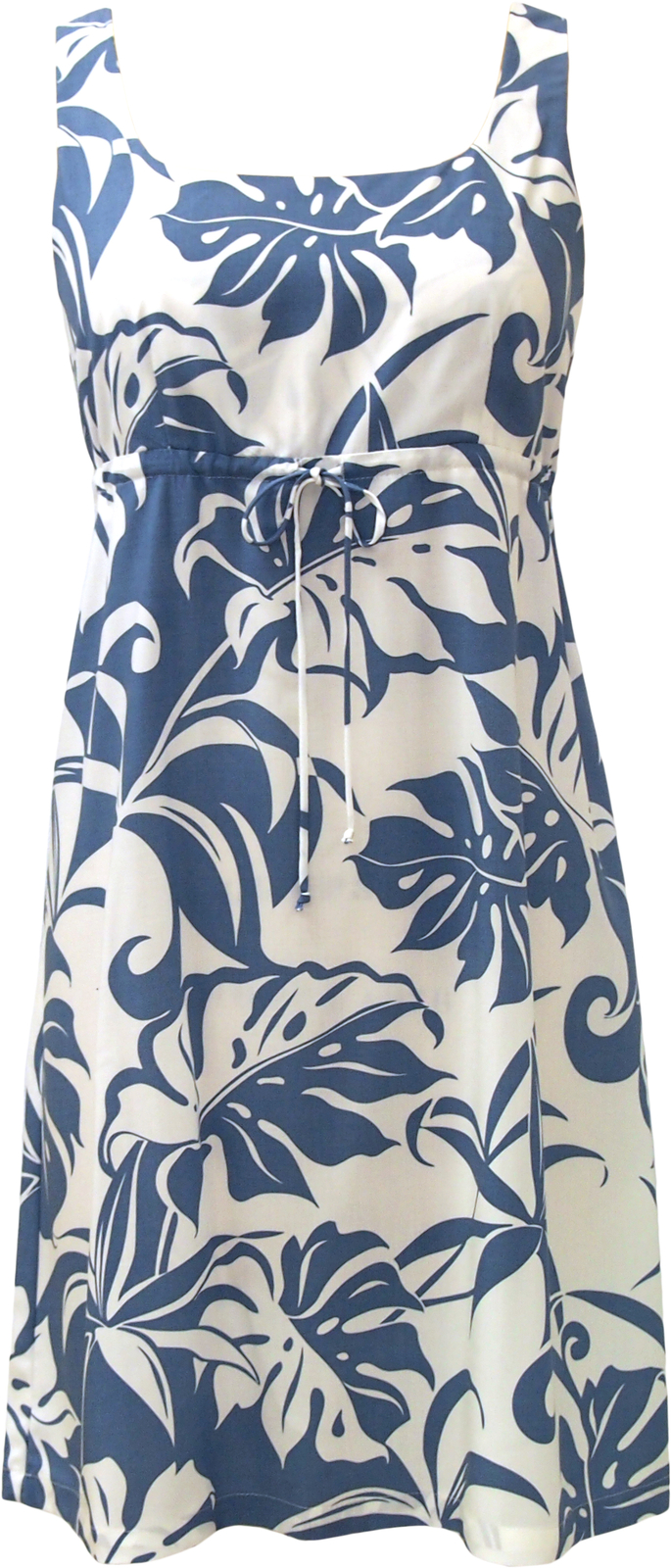 Delicate Tropical Women’s Empire Tie Front Hawaiian Dress (Generous Fit)