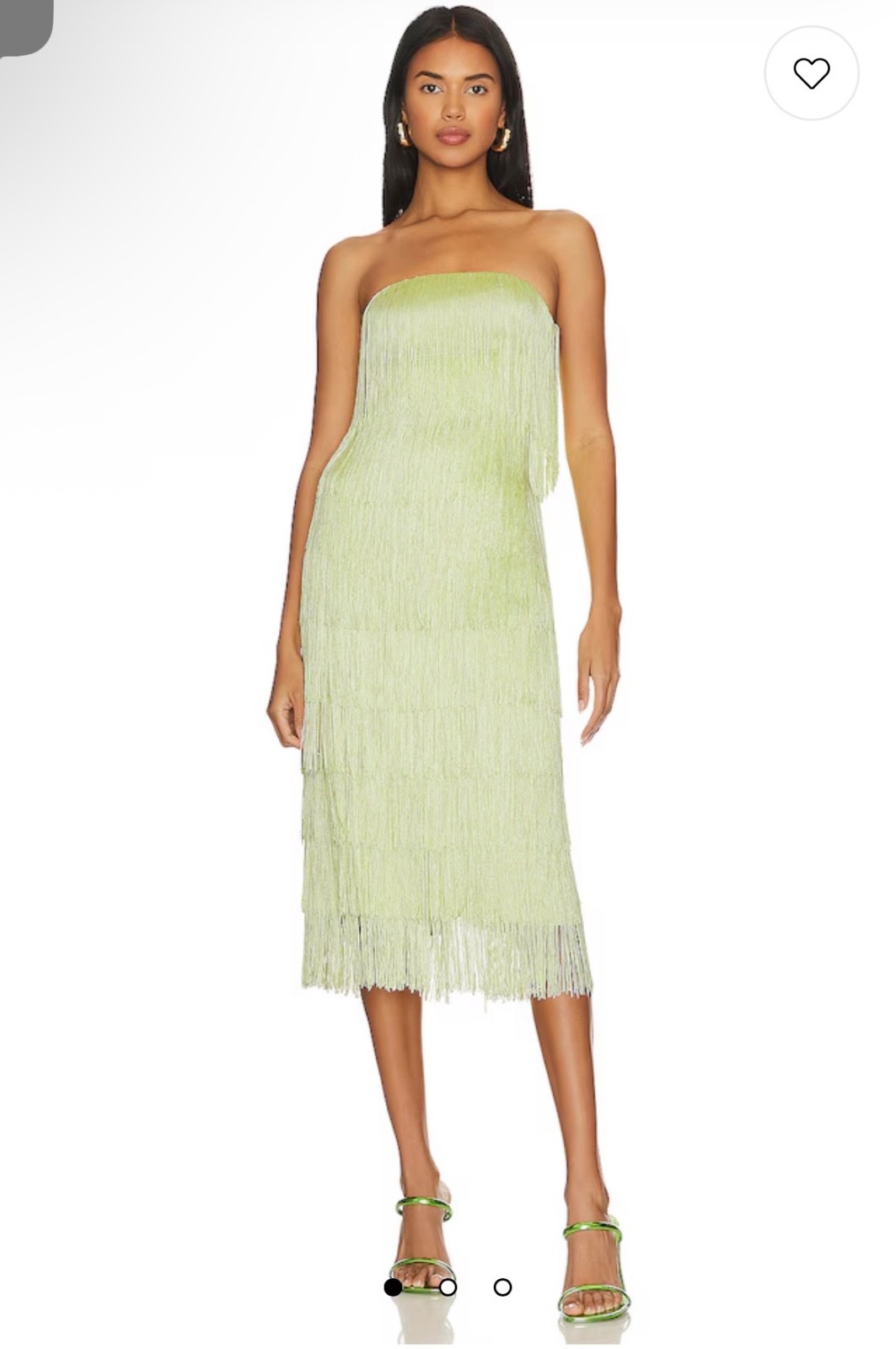X Revolve Marquise Fringe XS Midi Dress in Honeydew House of Harlow 1960