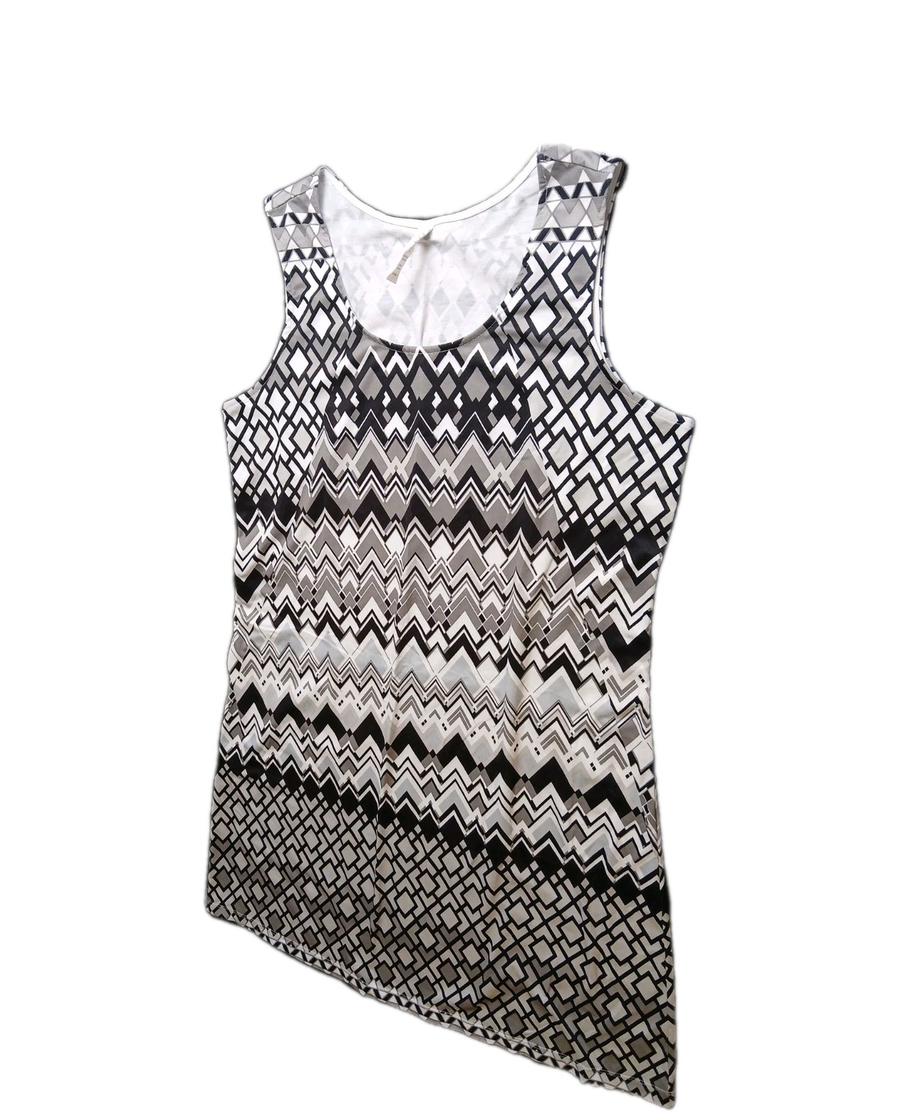 Aventure Dress Graphic Print Sheath Dress Large Career Workwear BlackWhite #497C