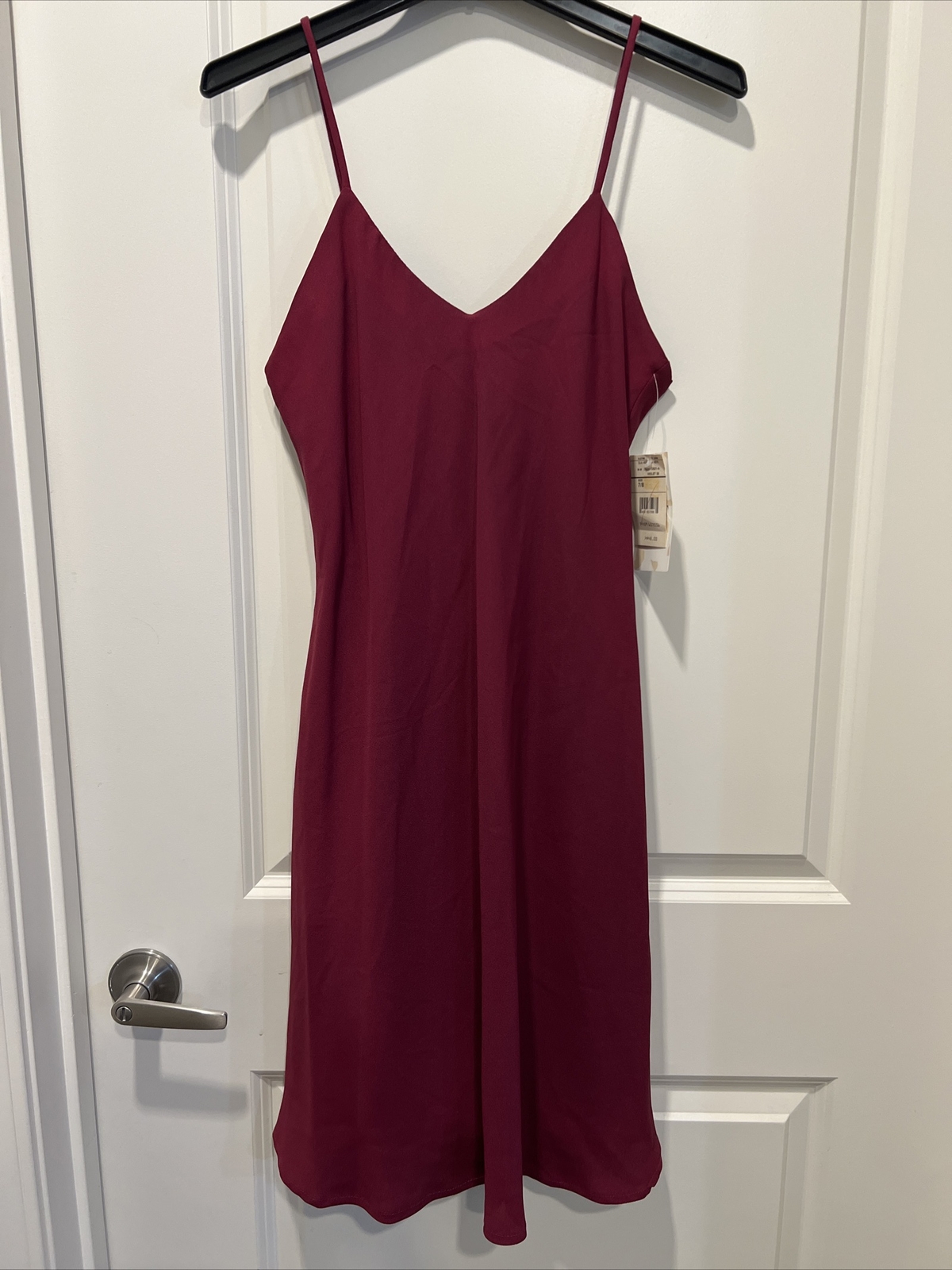 Mixit Burgundy Spaghetti Non Stretch Knee High Dress Sz 7/8 W/ Lining