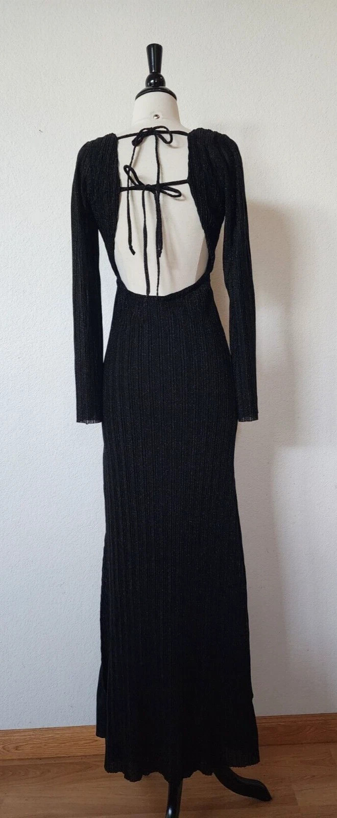New Anthro Maxi Dress Size Medium Cut Out Bow Elegant Chic Wedding Evening