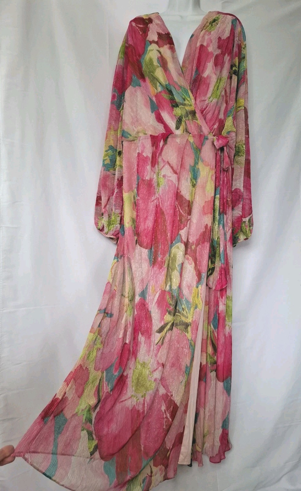 Phase Eight Cosmina Maxi Dress Pleat Shimmer Size Uk 20 BNWOT