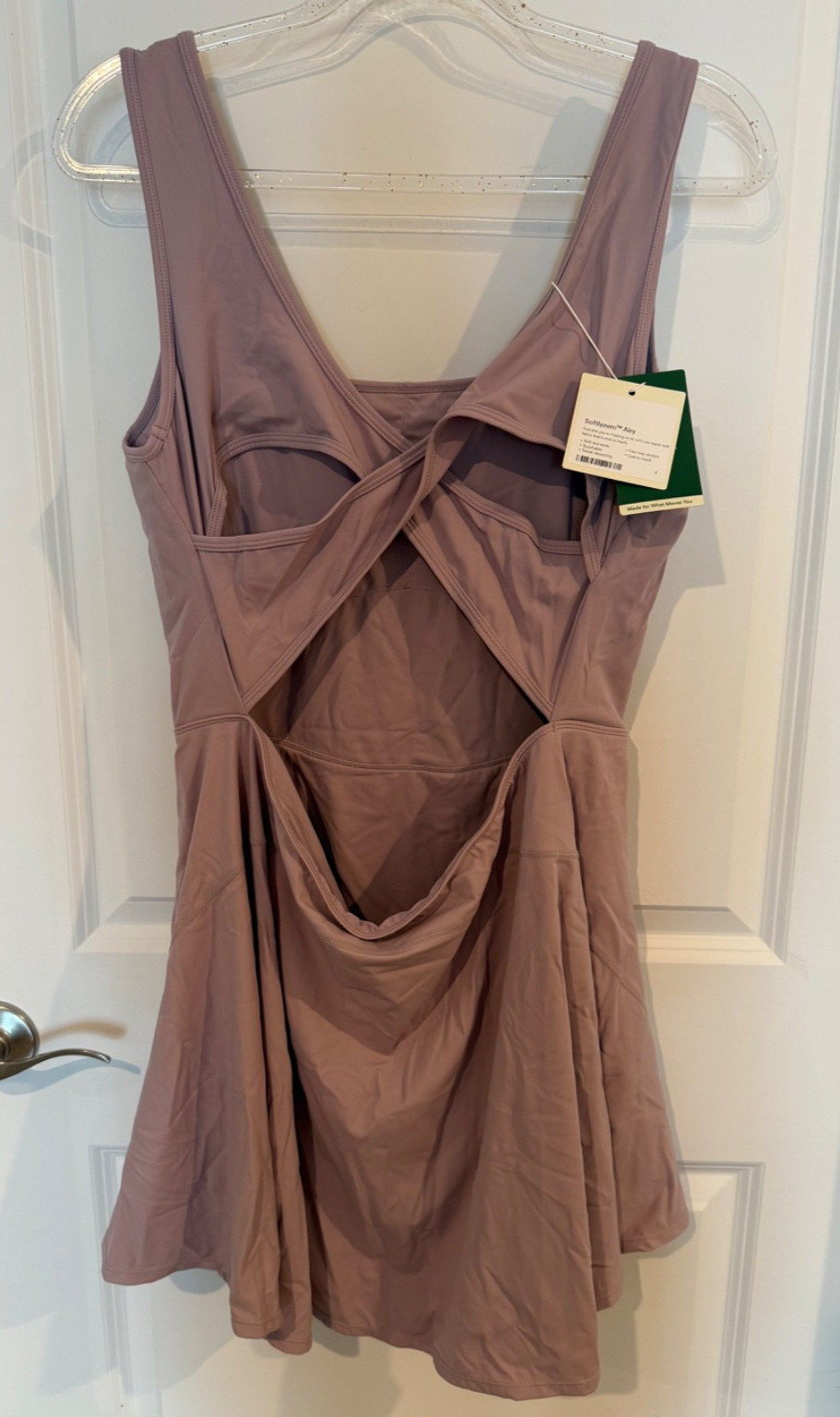 NEW Halara Dress Womens XL SoftlyZero Airy U Neck 2-in-1 Pocket Mini Cool Touch