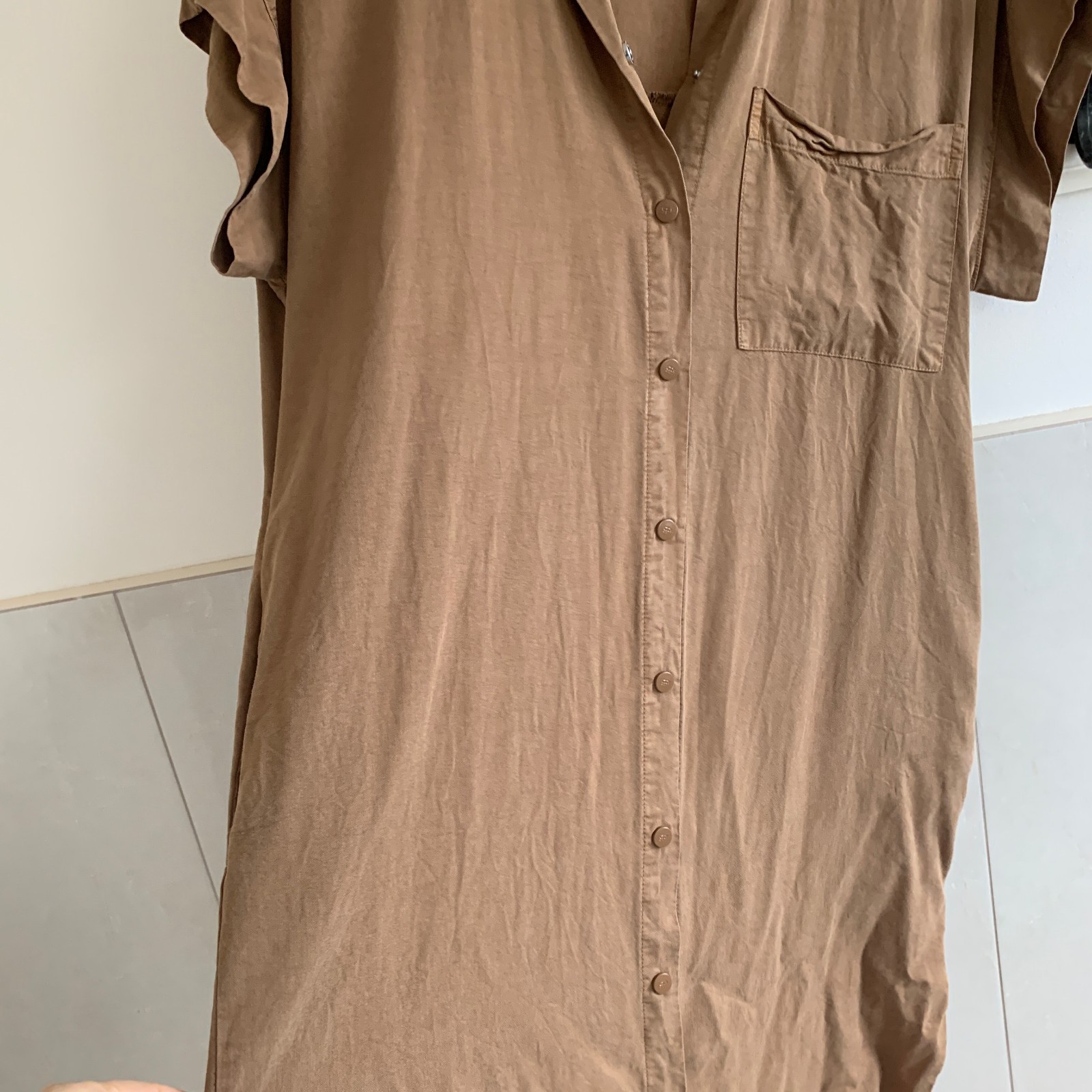 PARFOIS TAN BUTTON DOWN DRESS XS/S #27