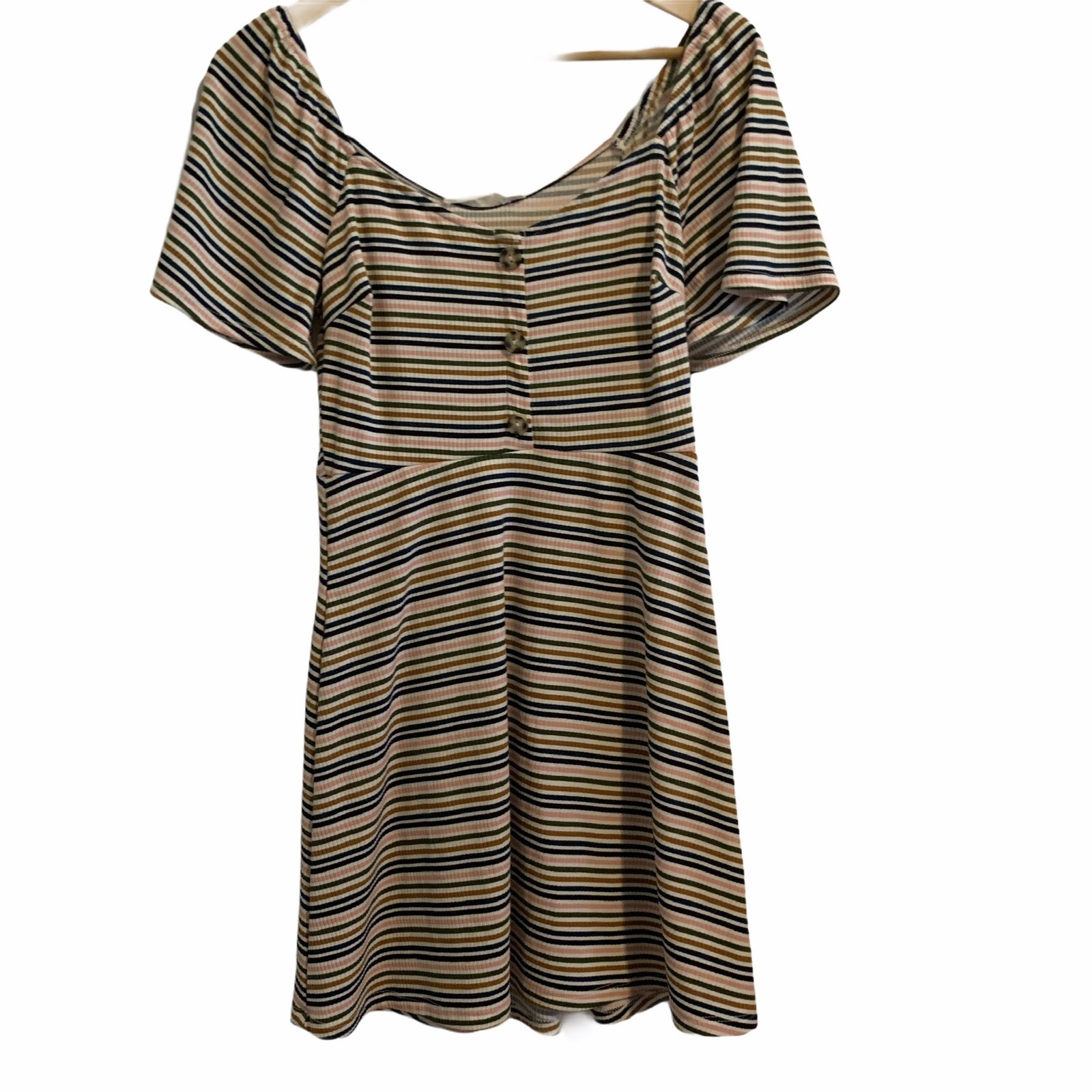 LUSH Women’s Size Small S Dress NEW Off the Shoulder Skater Mini Sun Fit & Flare