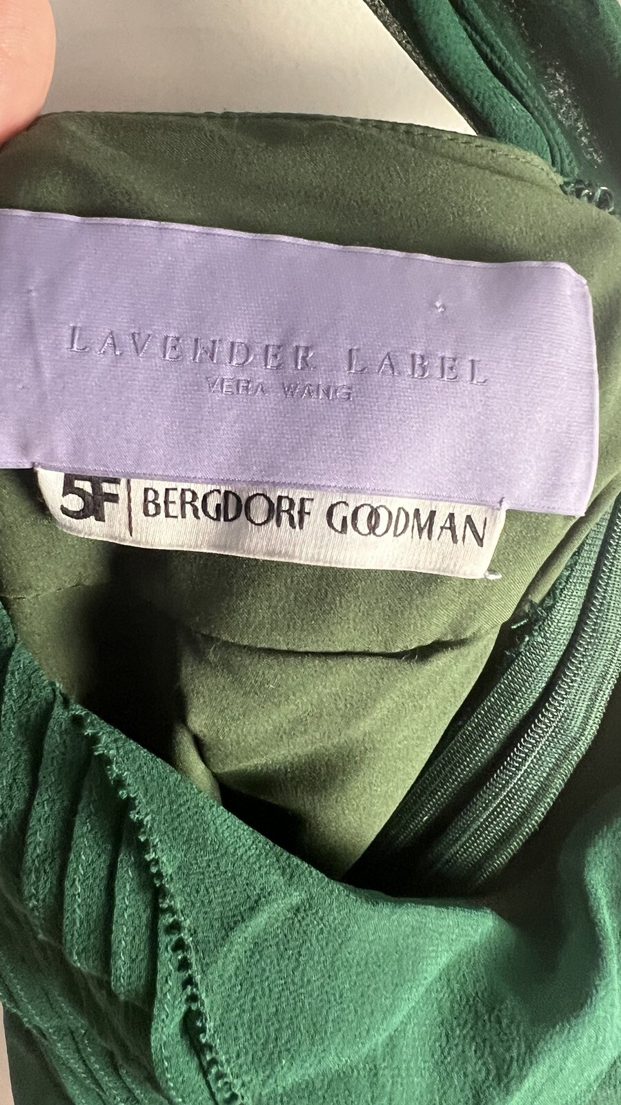 Vera Wang Lavender Label Silk Chiffon Party Cocktail Dress Emerald Green Sz 6
