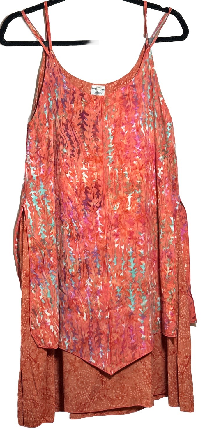 Lost River Clothing Co Batik Layered Swing Dress Mini Sz Med Artsy Boho Outdoor