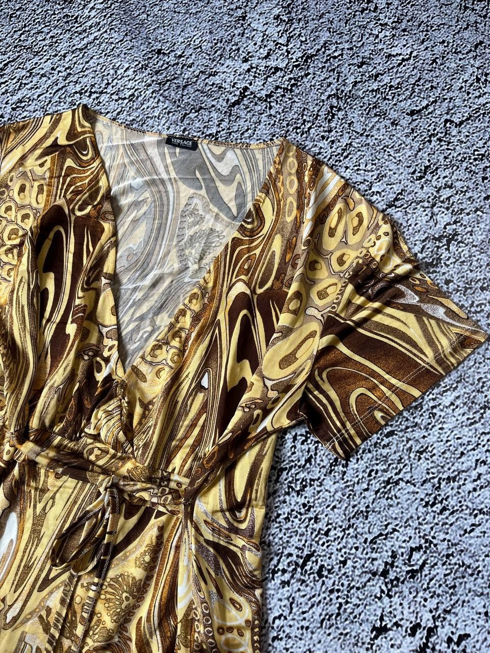 Versace Jeans Couture Abstract Print Wrap Dress Women Size L