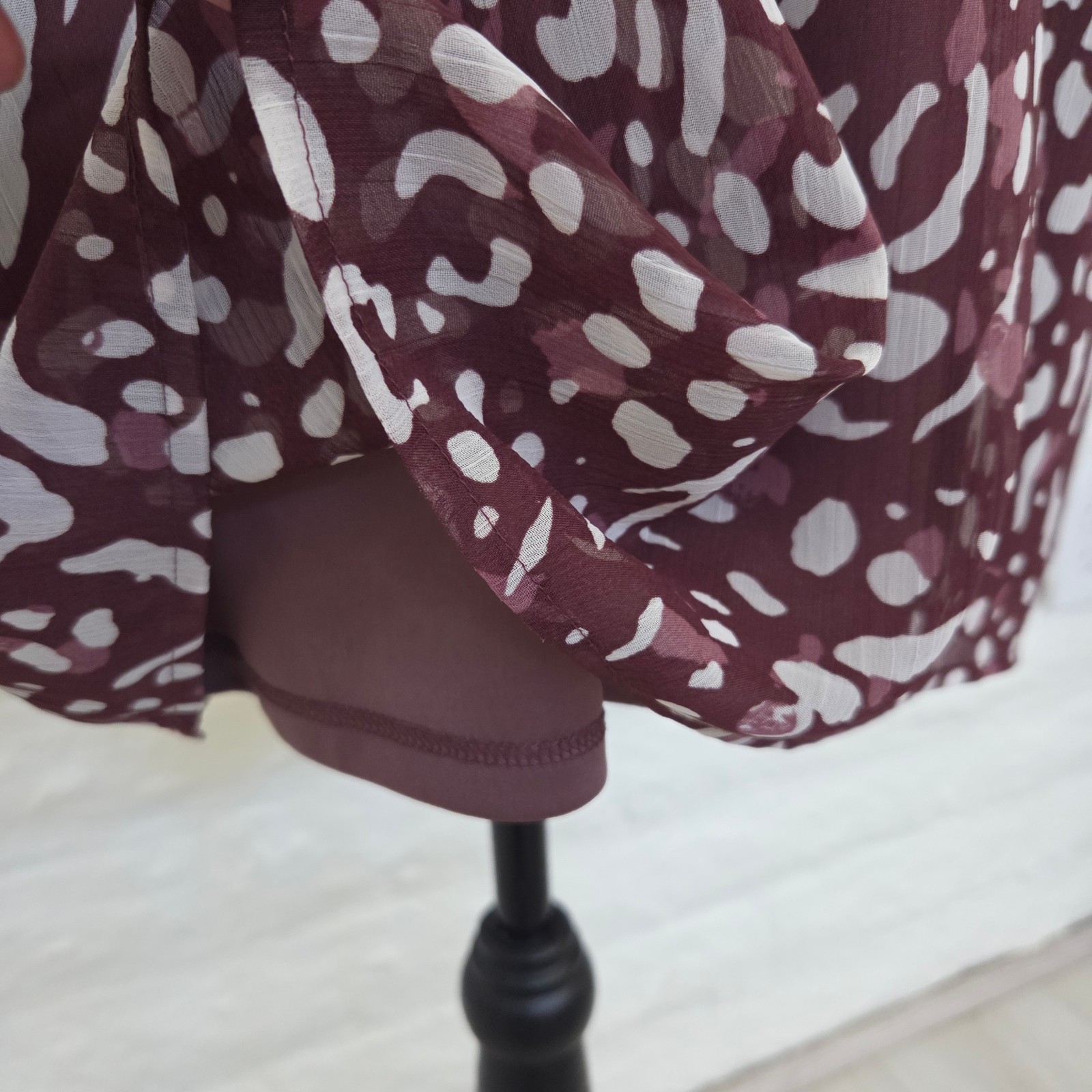 Merona Dress Womens Small Brown Red Pullover Cap Sleeve Animal Print Pattern