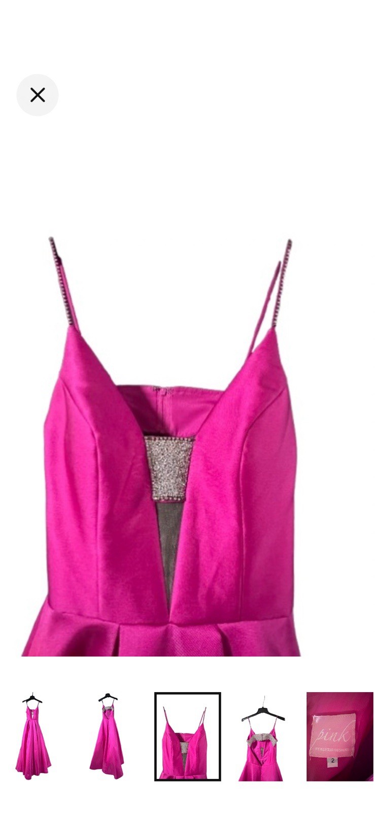 Pink by Alexia Designs Hot Pink Spaghetti Strap Ball Gown
