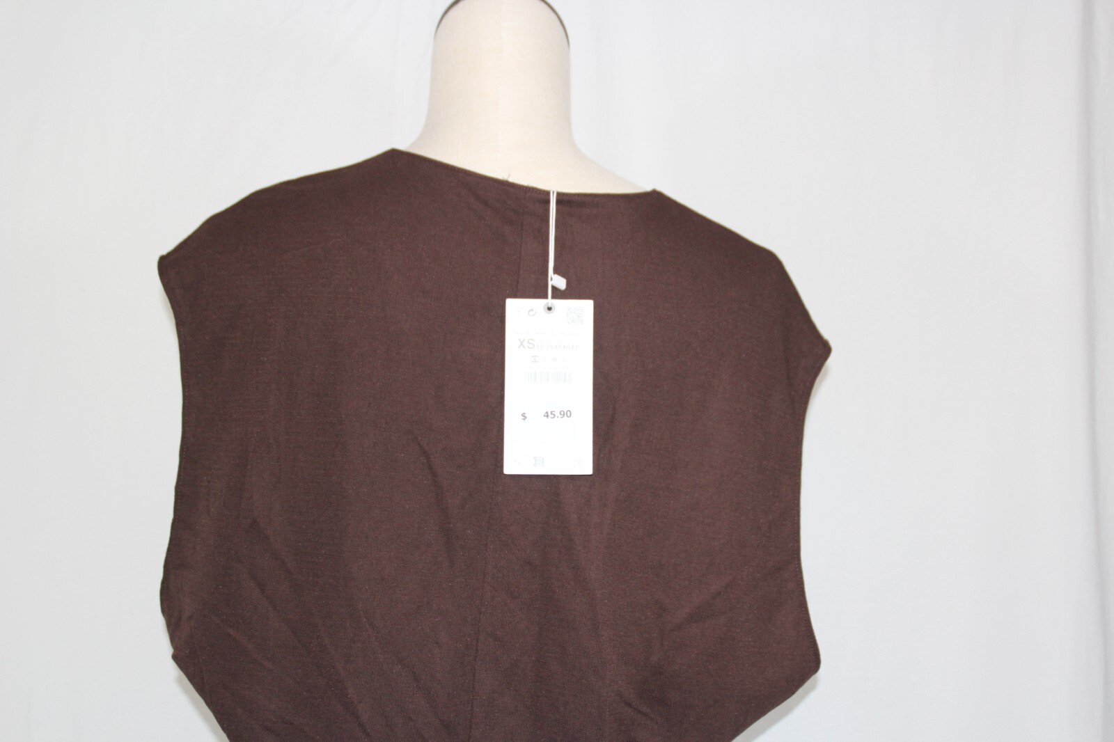 Zara Women’s Brown Straight Dress Lagenlook Oversized Dolman Sleeve Cap SleeveXS