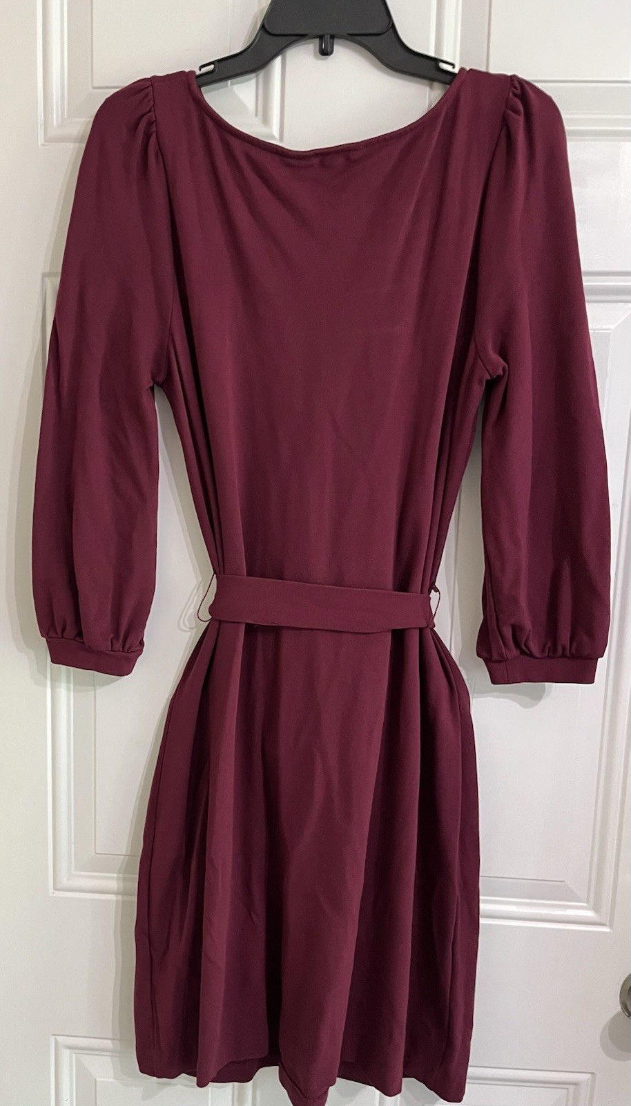 Boden Maroon Belted Mini Dress Women’s 10L Wine Red Preppy Classic Anthropologie