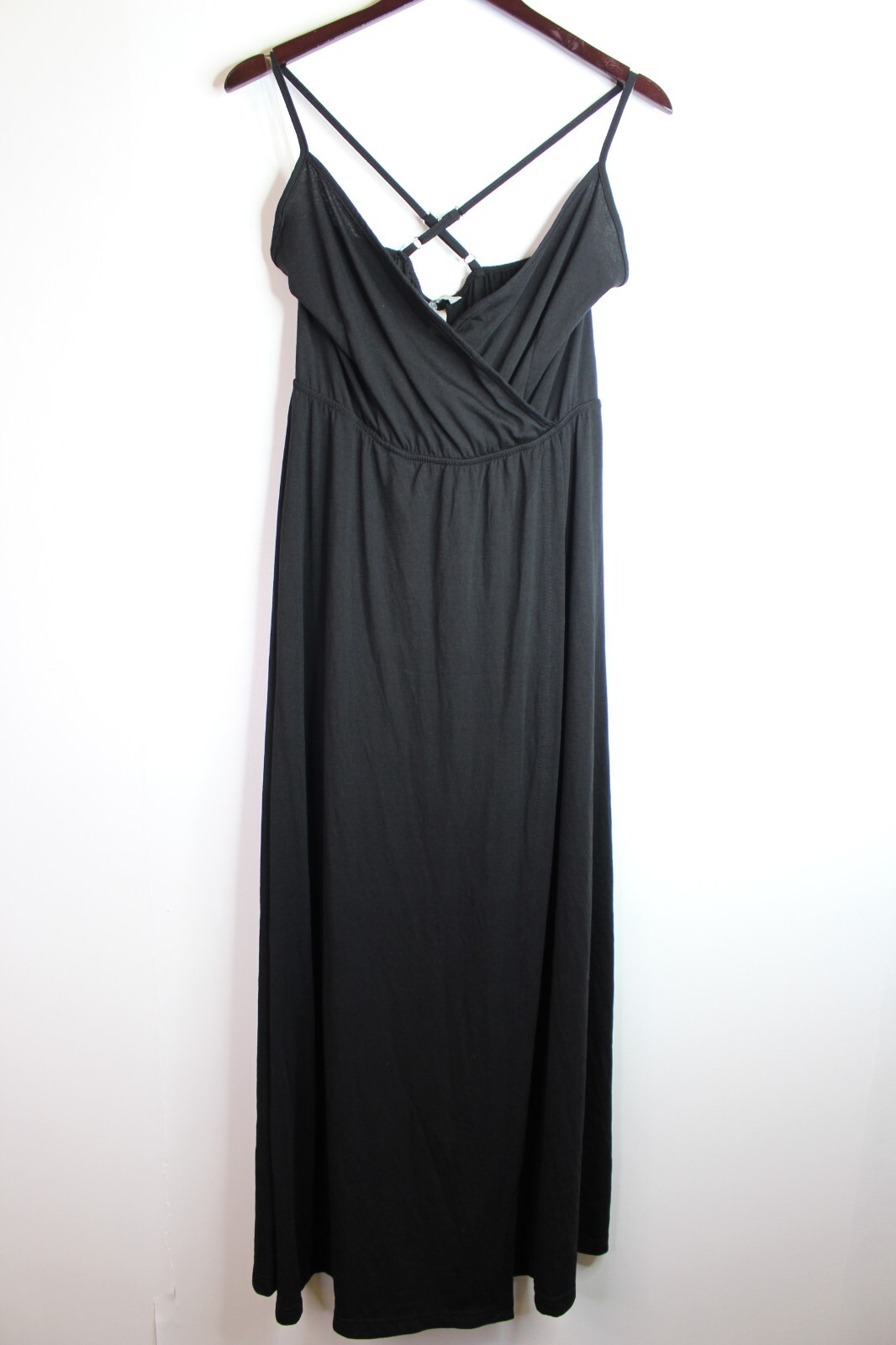 Women’s Nine.Eight New York Shirred Waist Wrap Maxi Dress Black Medium