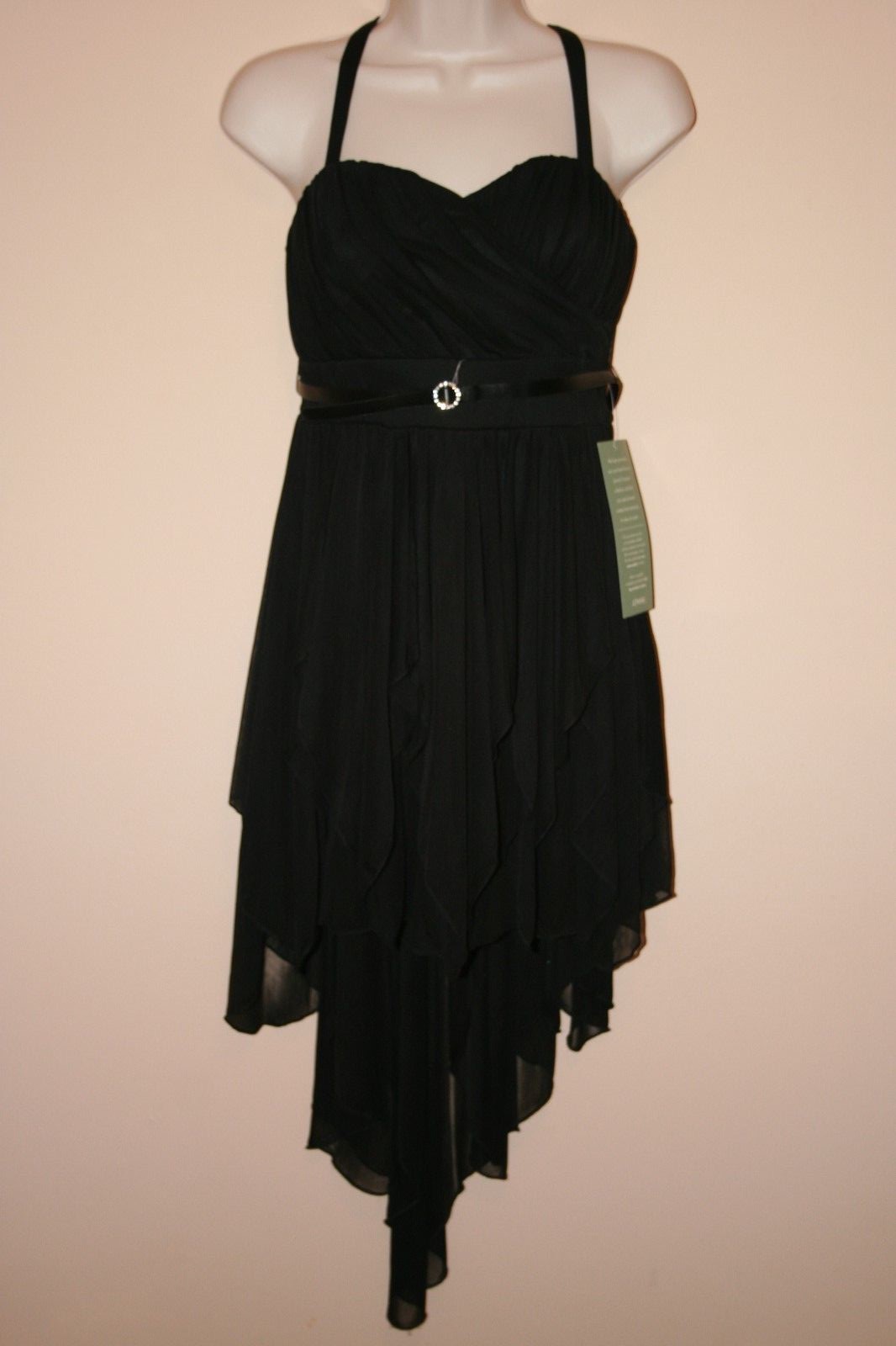 NWT My Michelle Little black winter formal prom dress, Juniors size 7.