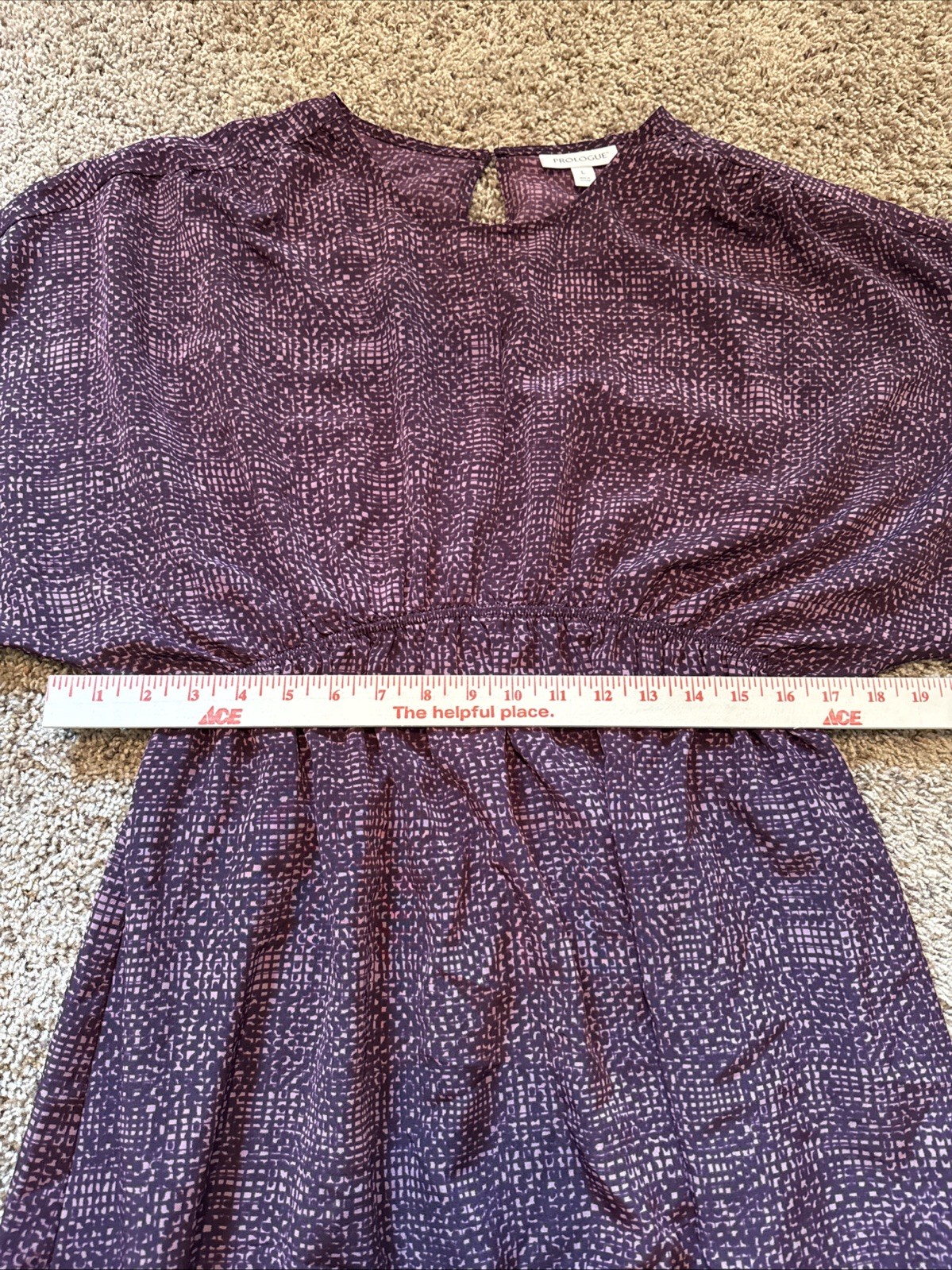 Prologue Plum Purple Printed Dress Casual Party Women Size Large