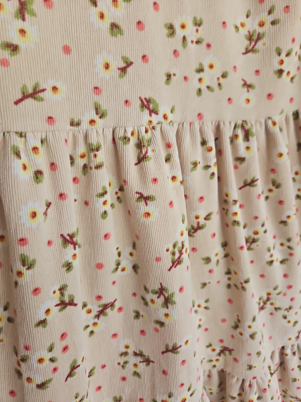 Umgee Womens Small Floral Tiered Midi Dress Puff Sleeve Cottagecore Prairie Boho