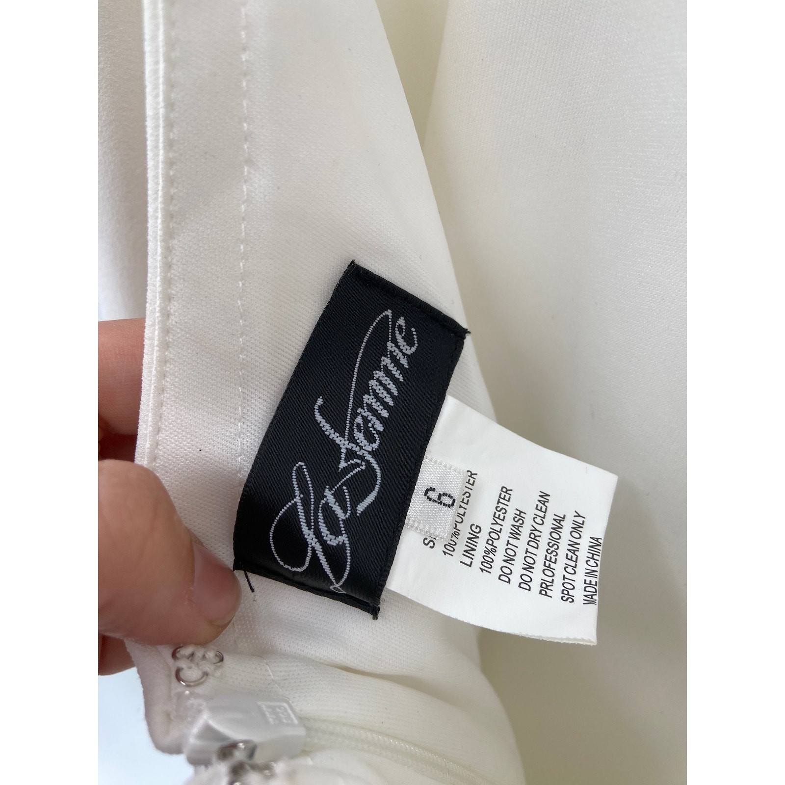La Femme Simple Strapless Prom Dress With Double Strap Back Dresses White 6