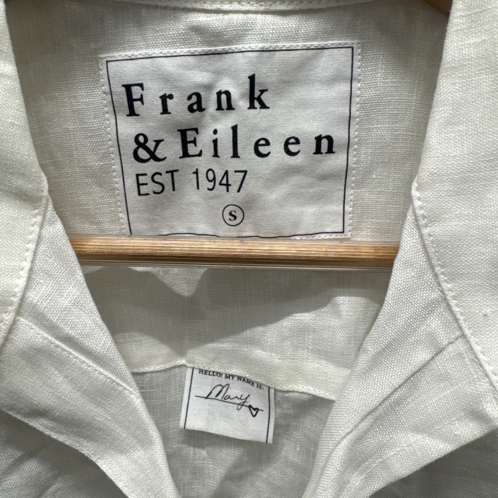 New Frank & Eileen Mary Classic Shirt dress S Small White 100% Linen $298 NWOT