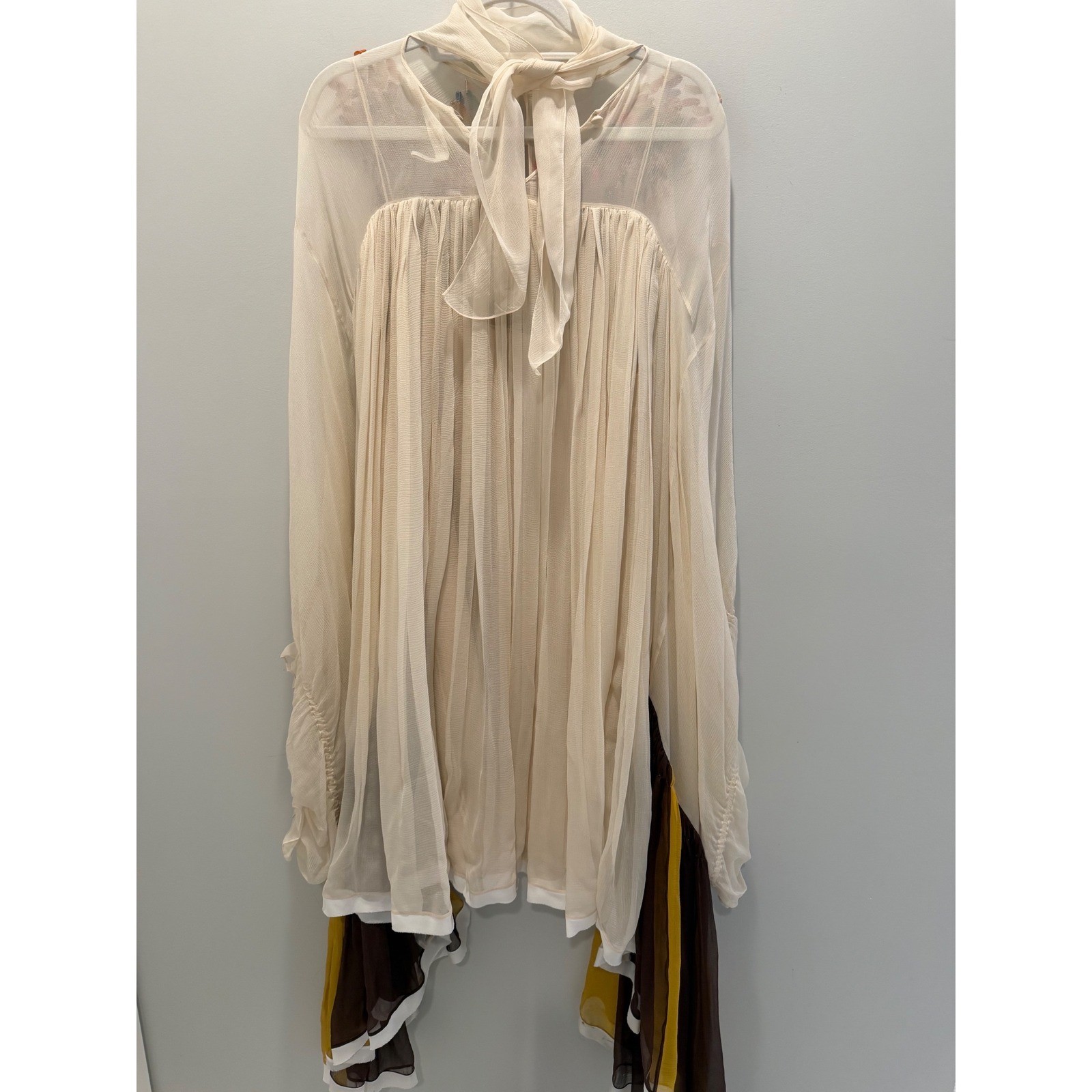 Chloe Fall 2016 Silk Fringe Handkerchief Dress Size EU36