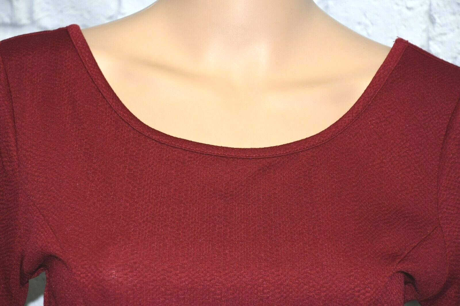 NWT BONGO L BLACKBERRY BURGUNDY TEXTURED FIT FLARE PRINCESS CUT OUT SKATER DRESS