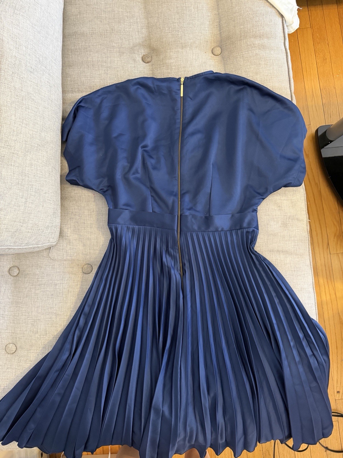 Closet Blue Dress with Gold Zipper Detail Size M